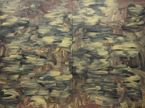 ANNE-MARIE COSGROVE My One And Only , 2014. Acrylic on two canvas panels, 60 inches x 80 inches.