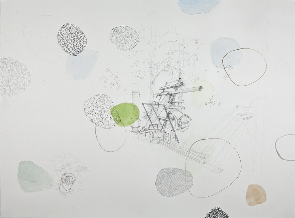 Junkpile, 2013 Graphite, pencil crayon, and gouache 22" x 30"