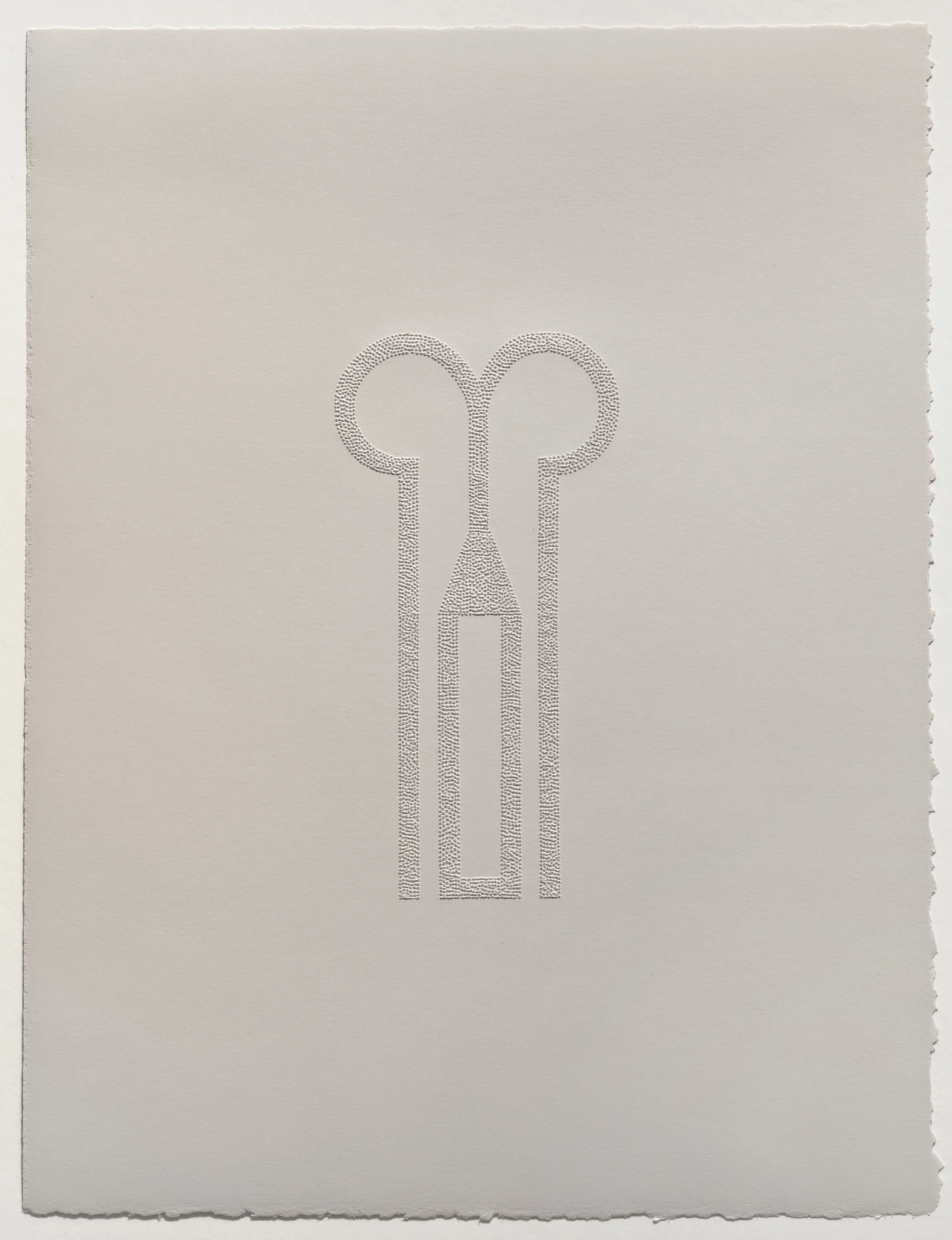 BRYNN HIGGINS-STIRRUP When I See the Blood , 2014. Hand-embossed Stonehenge paper, 17 x 11 inches.