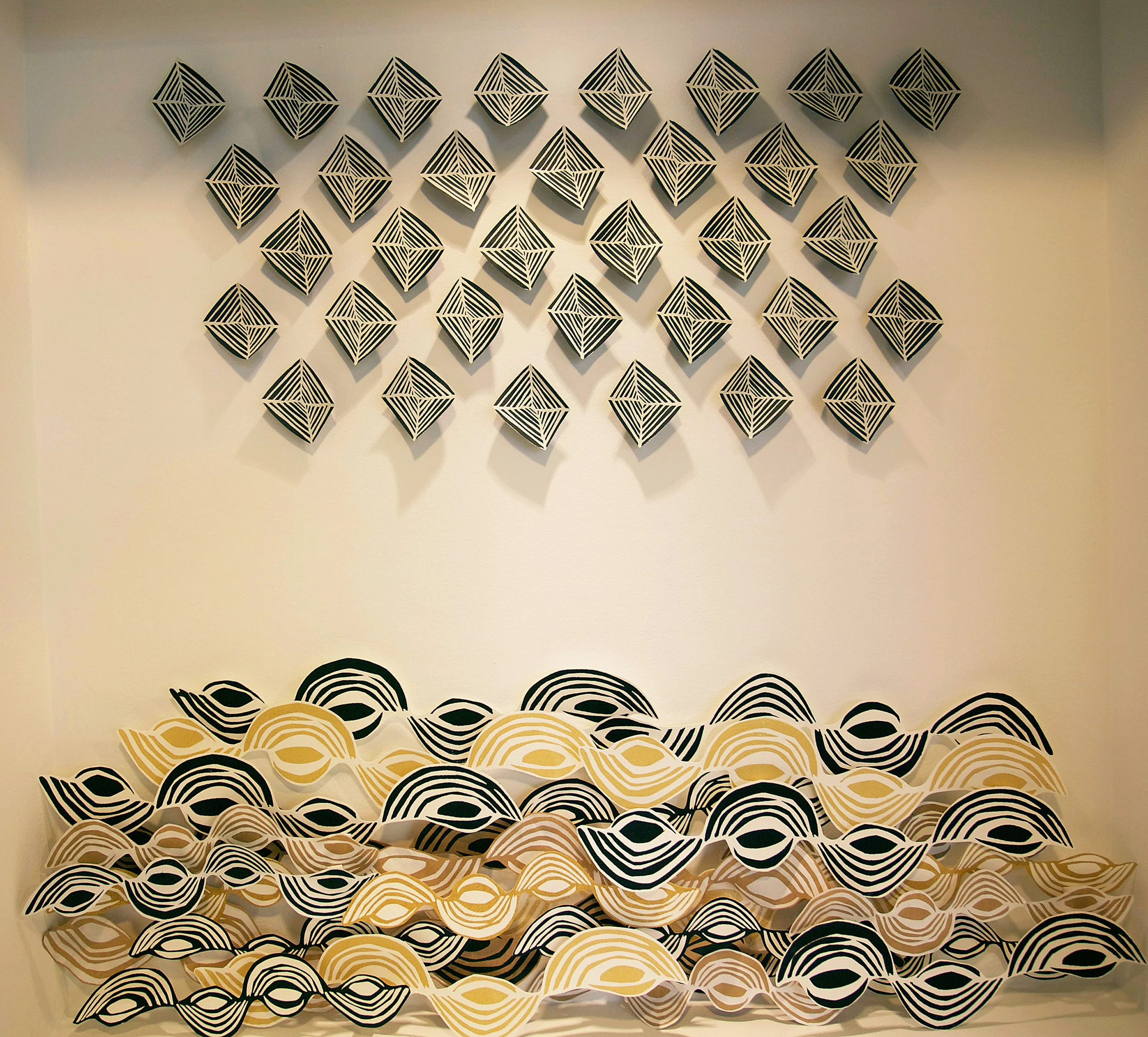 ALEXIA BILYK Landscape , 2014. Hand-cut paper, pigment, 36 x 36 x 15 inches.
