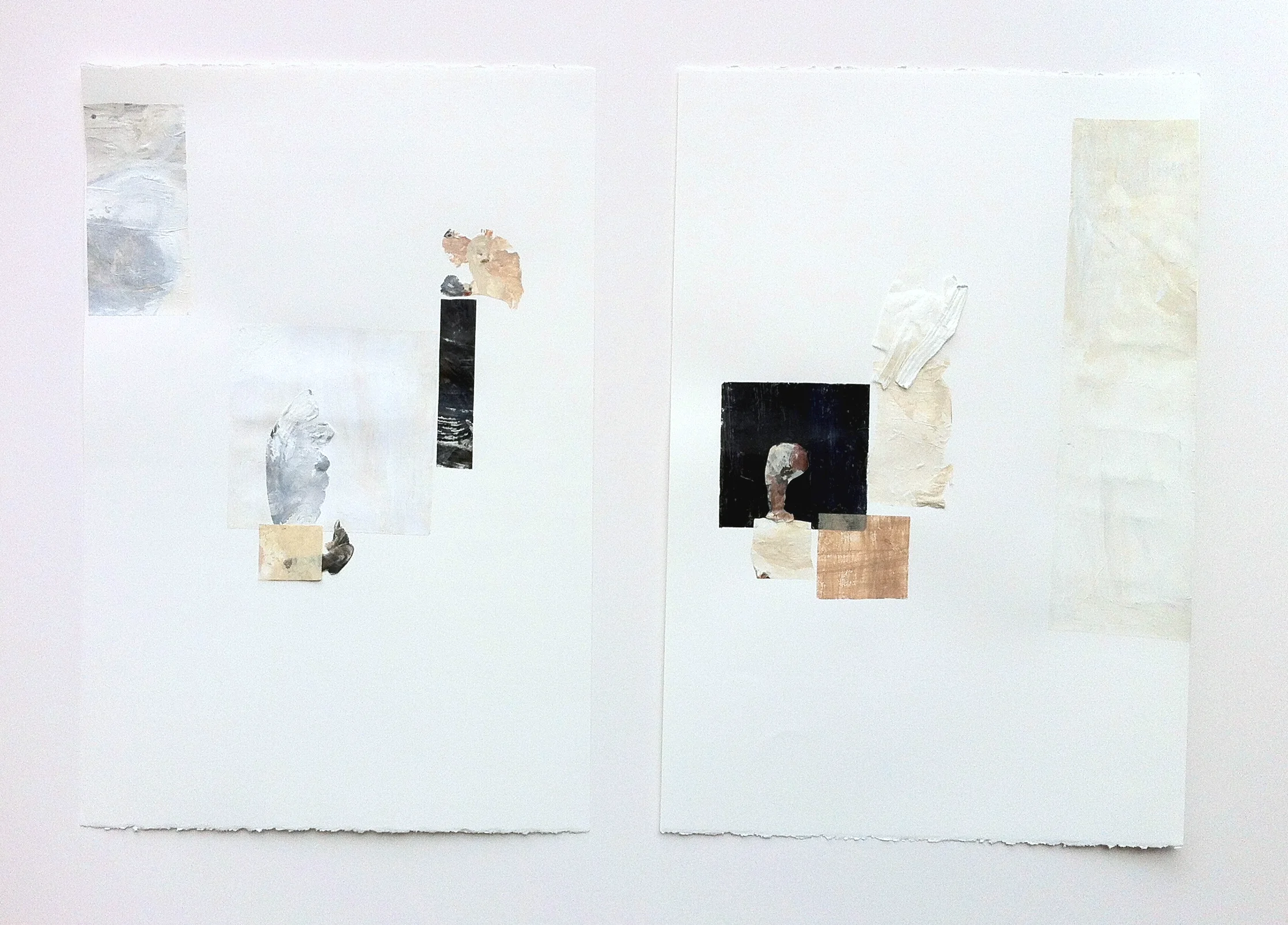 MICAELA GONZALEZ Whence and Whither , 2014. Acrylic, paper collage on Stonehenge paper, 30 x 44 inches.
