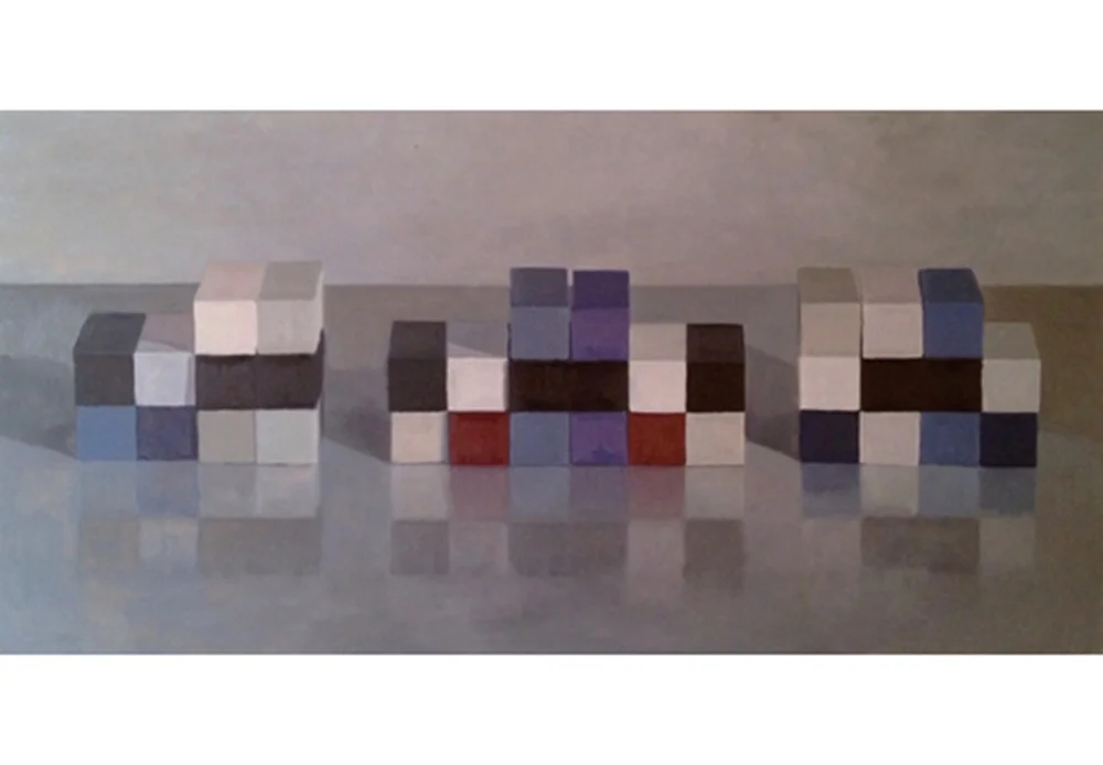 Dit-Dah I, 2014 Oil on canvas 24" x 48"