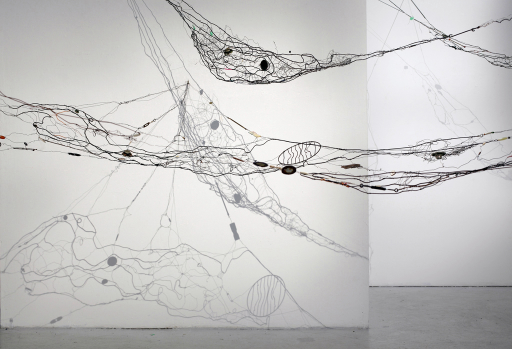 Collected Memories (Detail), 2014 Mixed Media Wire and Sound System 25’ L x 20’ w x 12’ h (variable size)