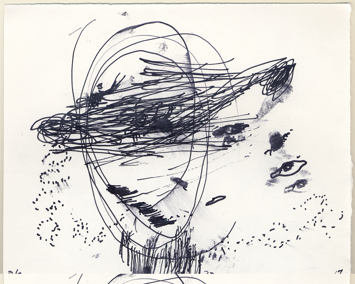 Blindfold Blindfold Drawing 06/30/17 Paint marker on paper 6" x 7"
