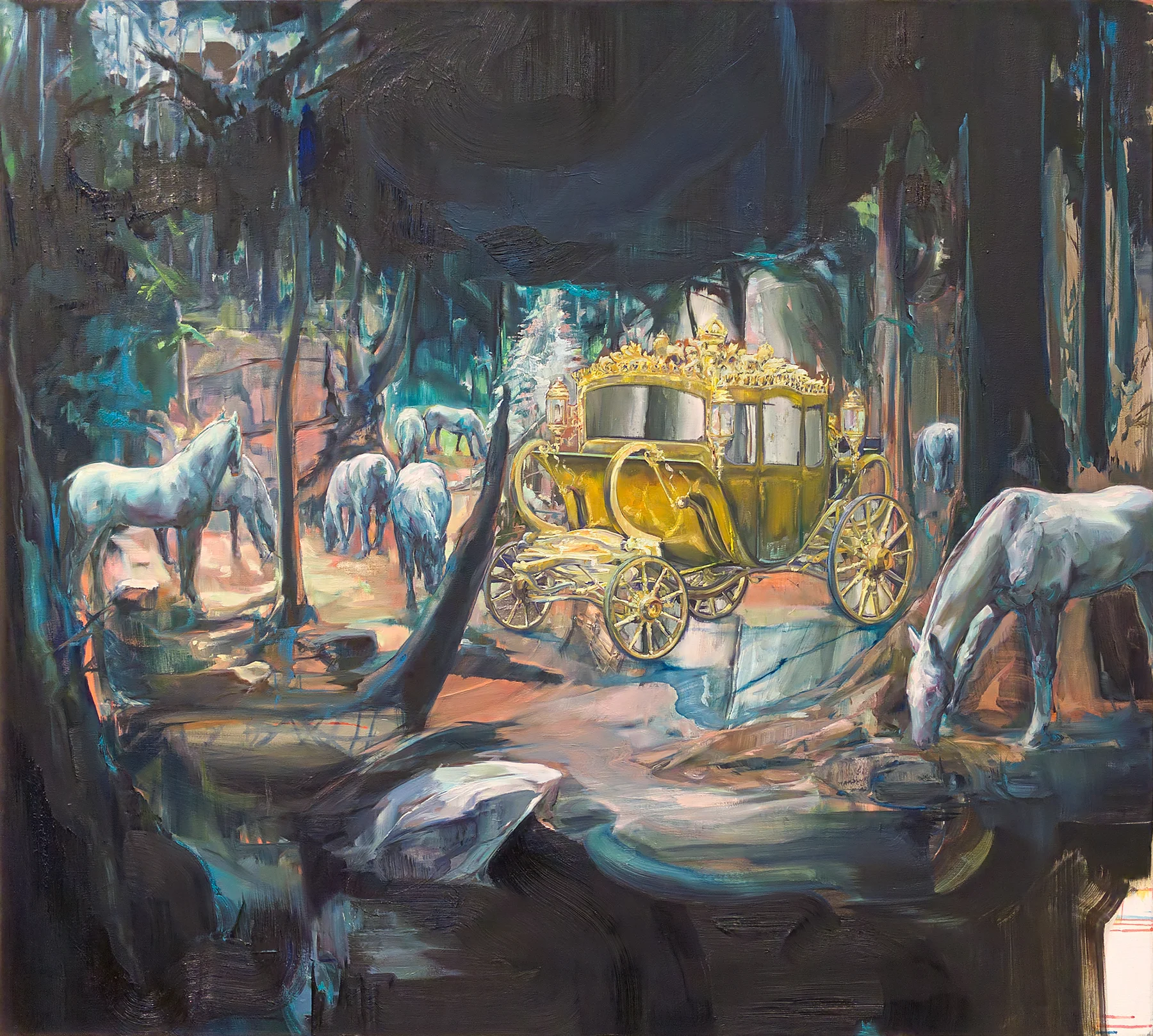 GLORY 2 Oil, acrylic and pastel on recycled canvas 54" x 60" 2018