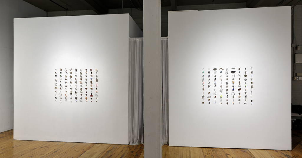 Specimens , 2018 Installation view at the Red Head Gallery Mixed media, 15’ x 4’ x 3’