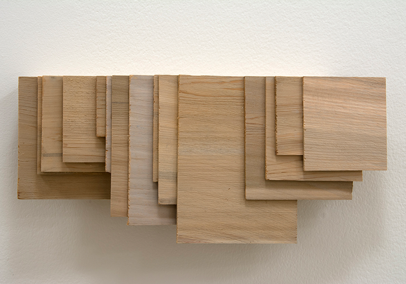 Cladding , 2015 Stained cedar shingle scraps, and plywood