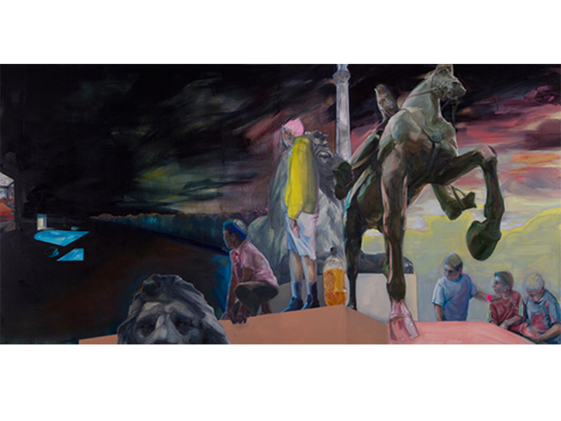   You can only get there from here - That’s not how we do things here 05  (diptych), 2012 Oil and acrylic on canvas 70" x 140" 
