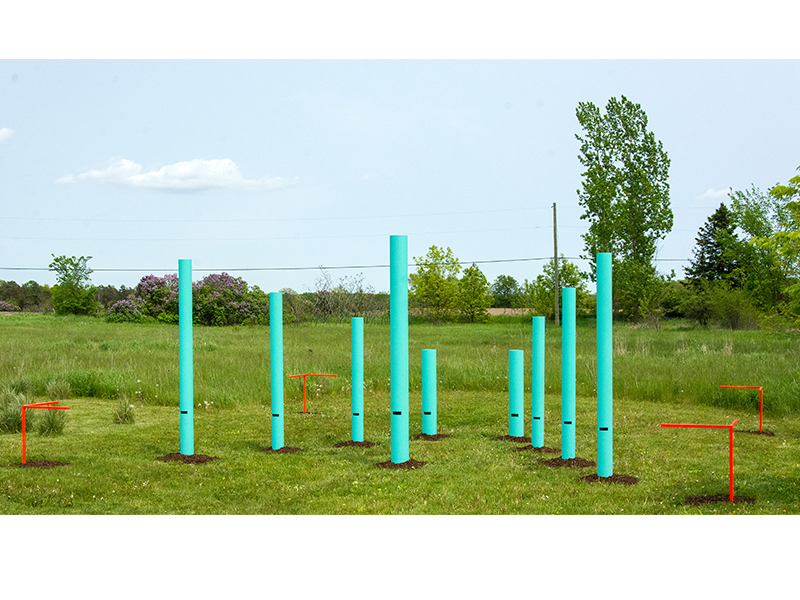   Acoustic Ecology I , 2019   Oeno Gallery Aluminum, steel, and paint 20’ x 20’ x 12’   