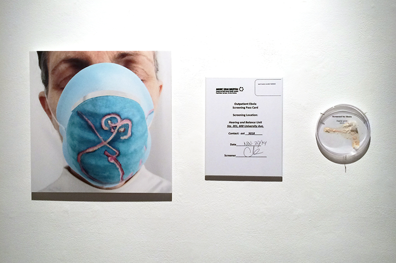  Installation view of  Screened for Ebola,  2015, at the Red Head Gallery. 