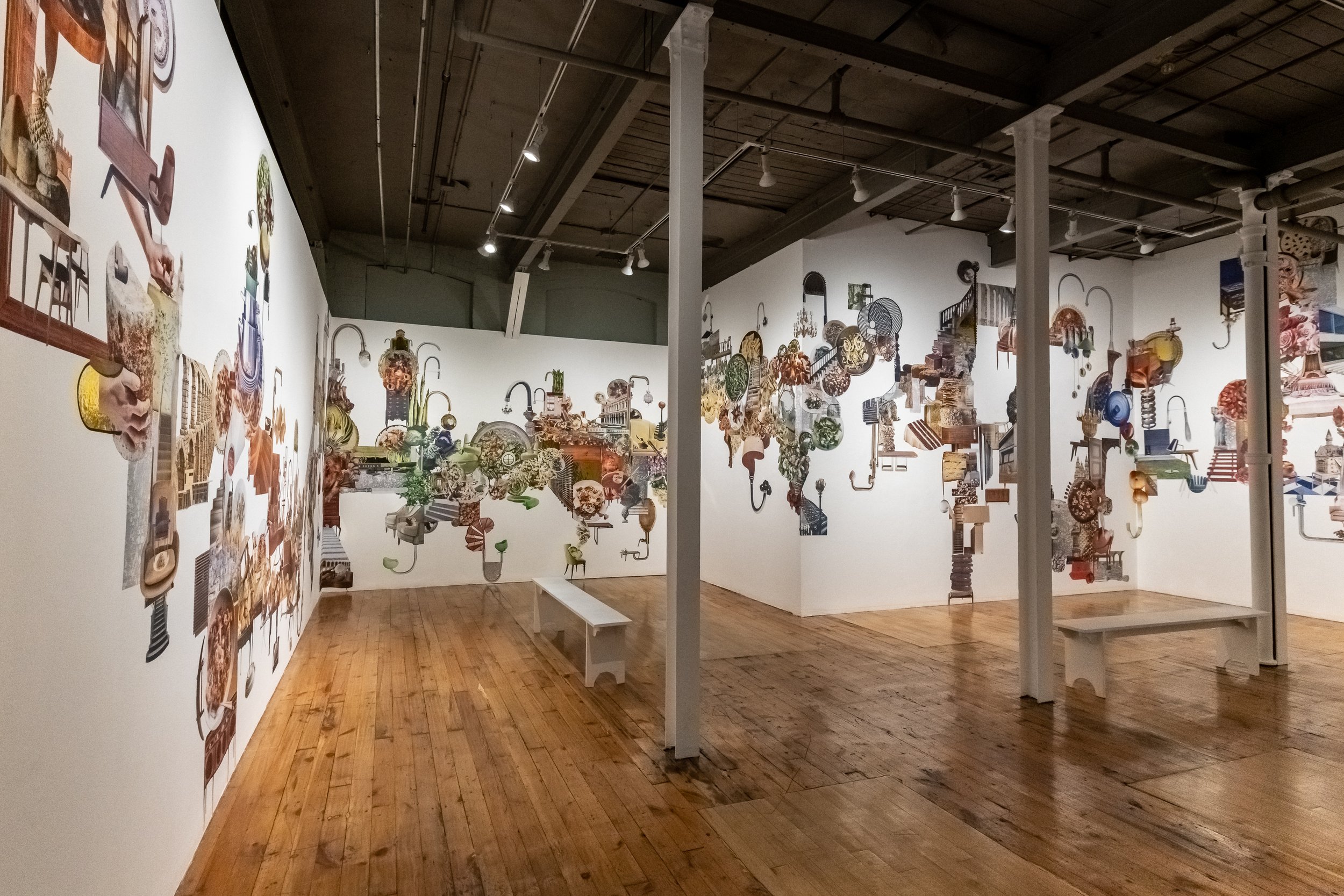  Gorge, 2019 Installation view at Red Head Gallery Hand cut collage and mixed media  Picture by Peggy Taylor Reid, 2019 