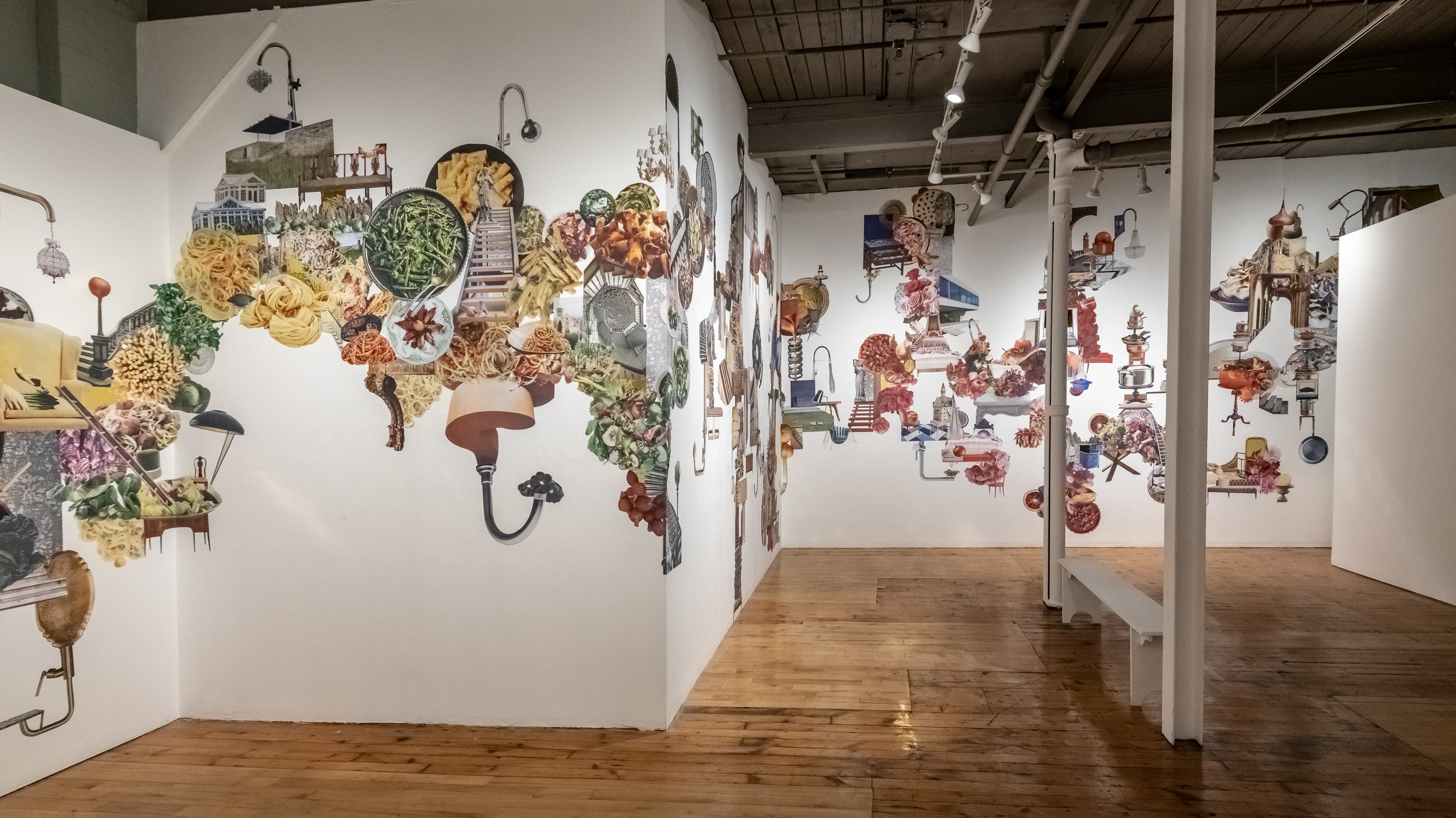  Gorge, 2019 Installation view at Red Head Gallery Hand cut collage and mixed media  Picture by Peggy Taylor Reid, 2019 