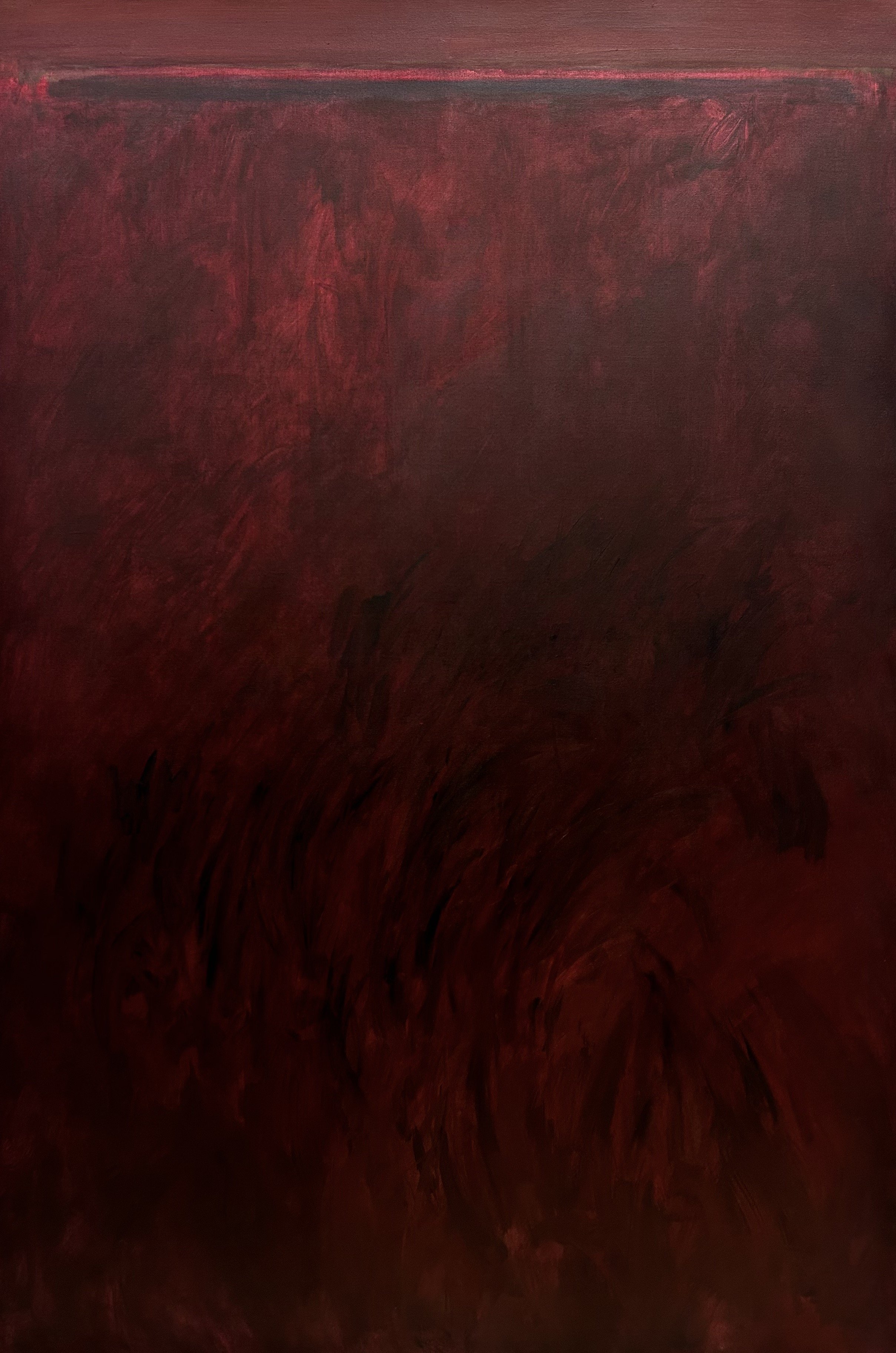 Benjamin J. Cromien, Landscape (Red), 2023, Oil on Canvas, 6’ x 4’