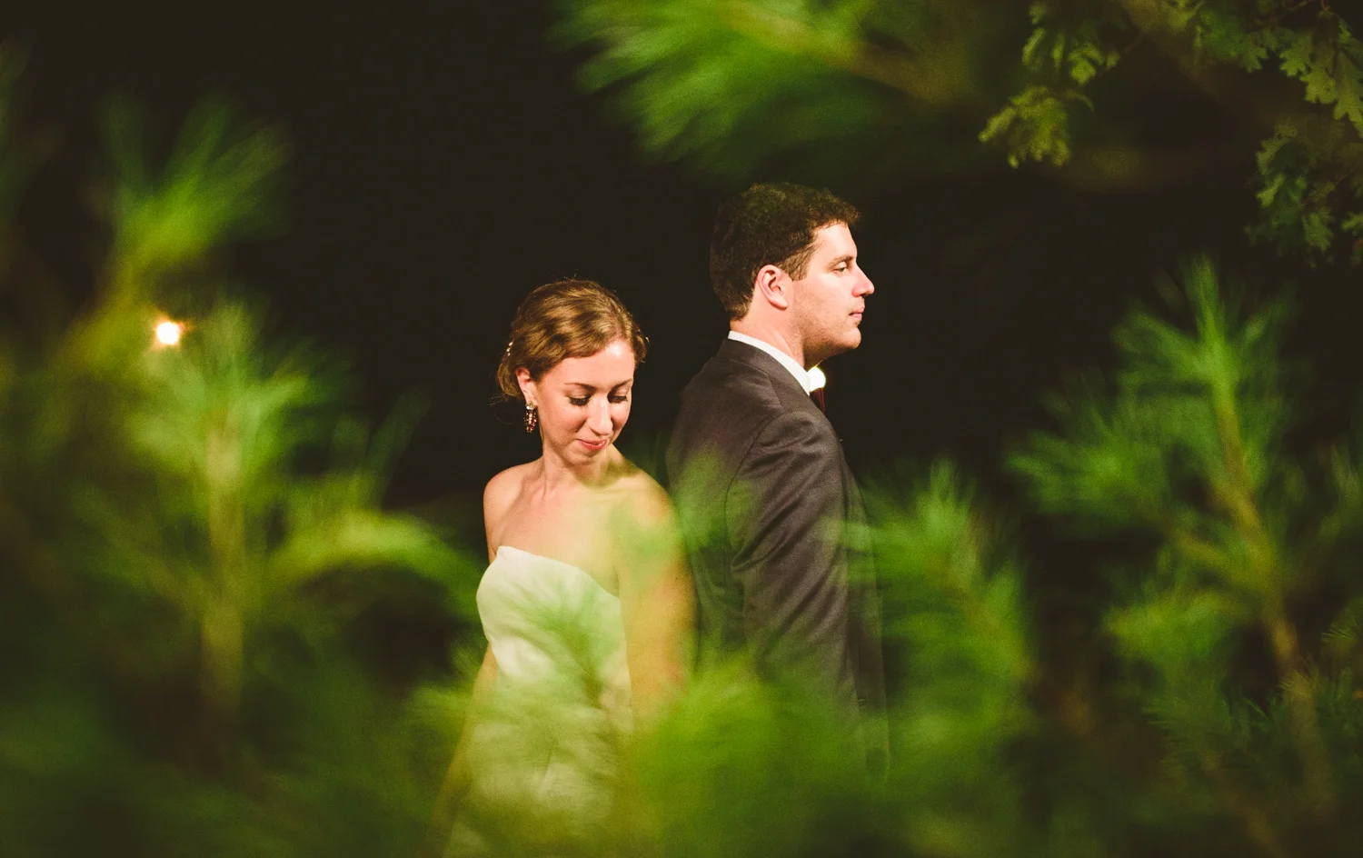 015 - night wedding portraits in green pine forest.jpg