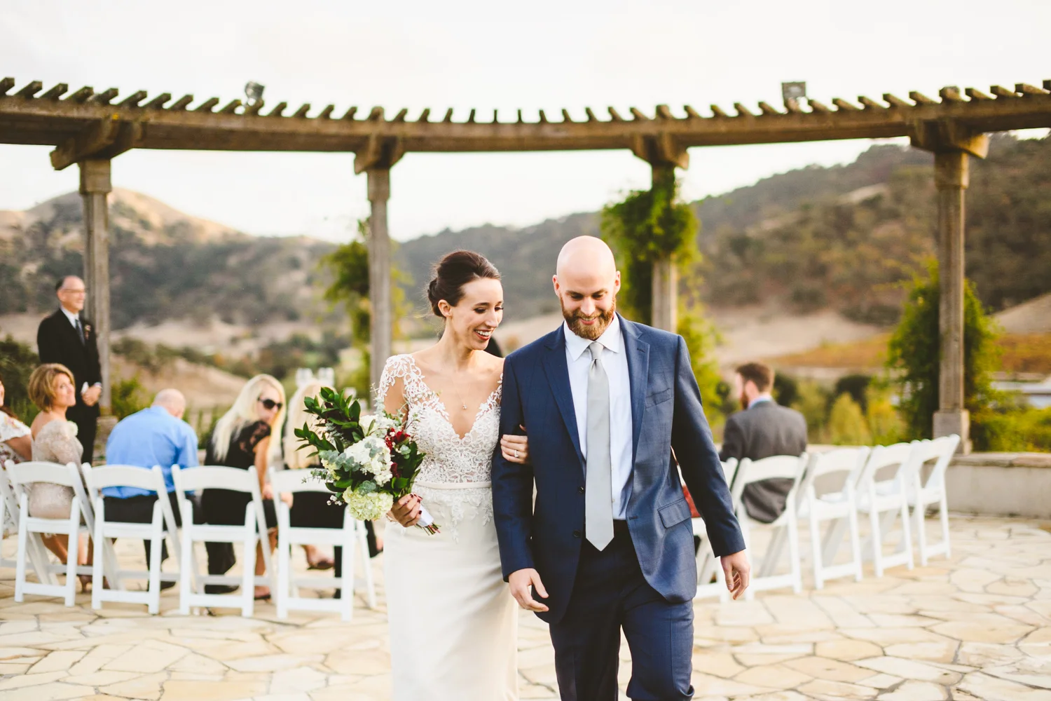 017 - bride and groom exit down the aisle in california.jpg