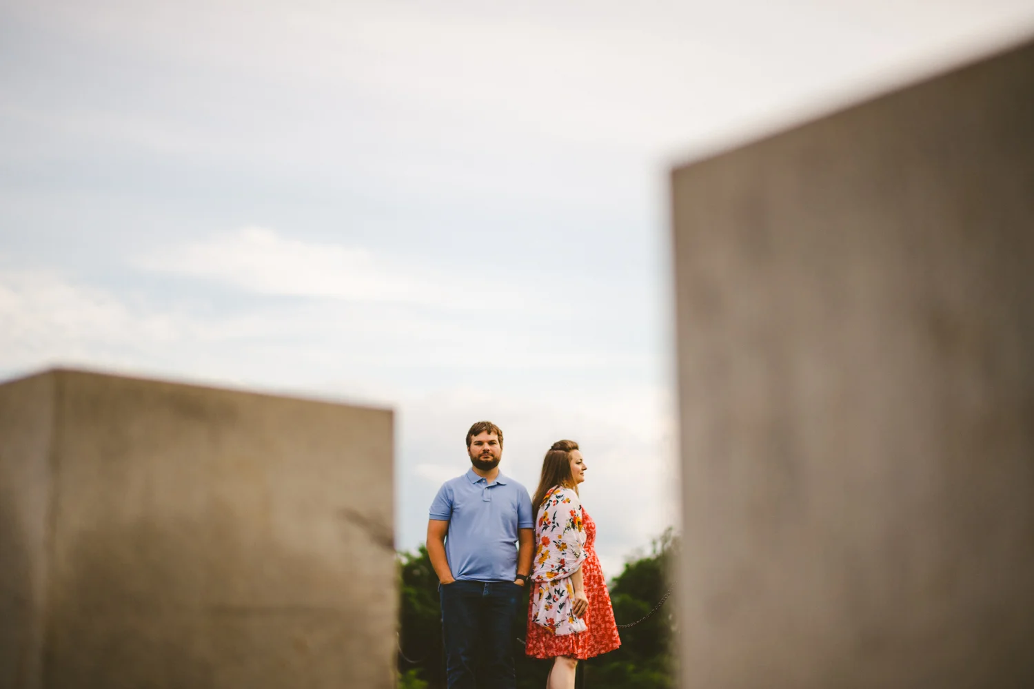 060 - creative portrait of engaged couple near tidal basin.jpg