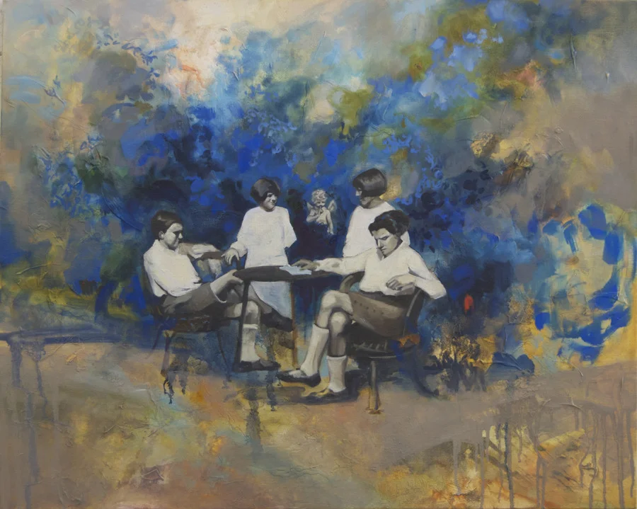   
 
 
 "Twin Picnic". 24"x30". 2012. Oil and mixed media on canvas. Available 
 
 
  