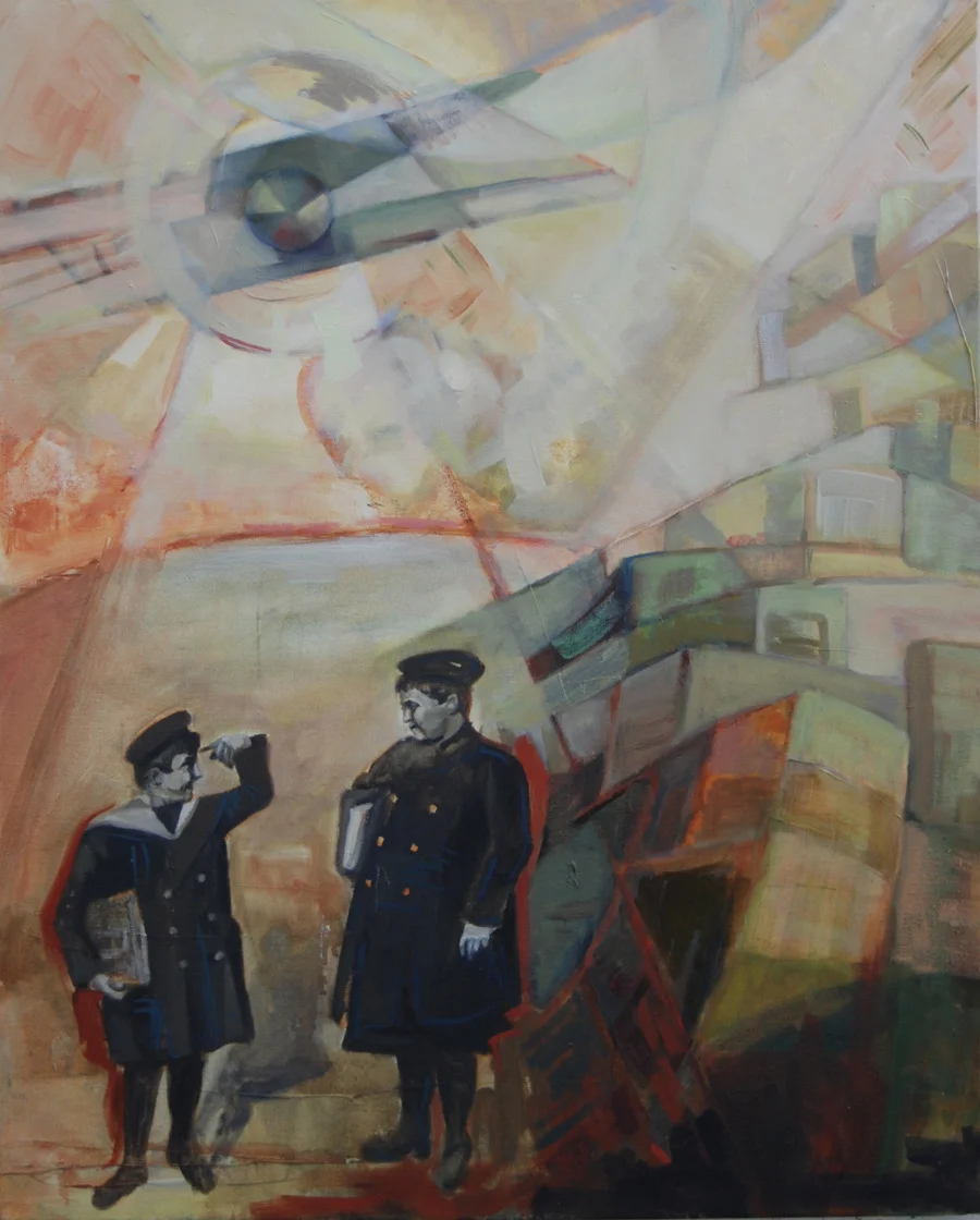  
 
 "Sons of il Duce". 30"x24". 2012. Oil and mixed media on canvas. Available. 
 
  