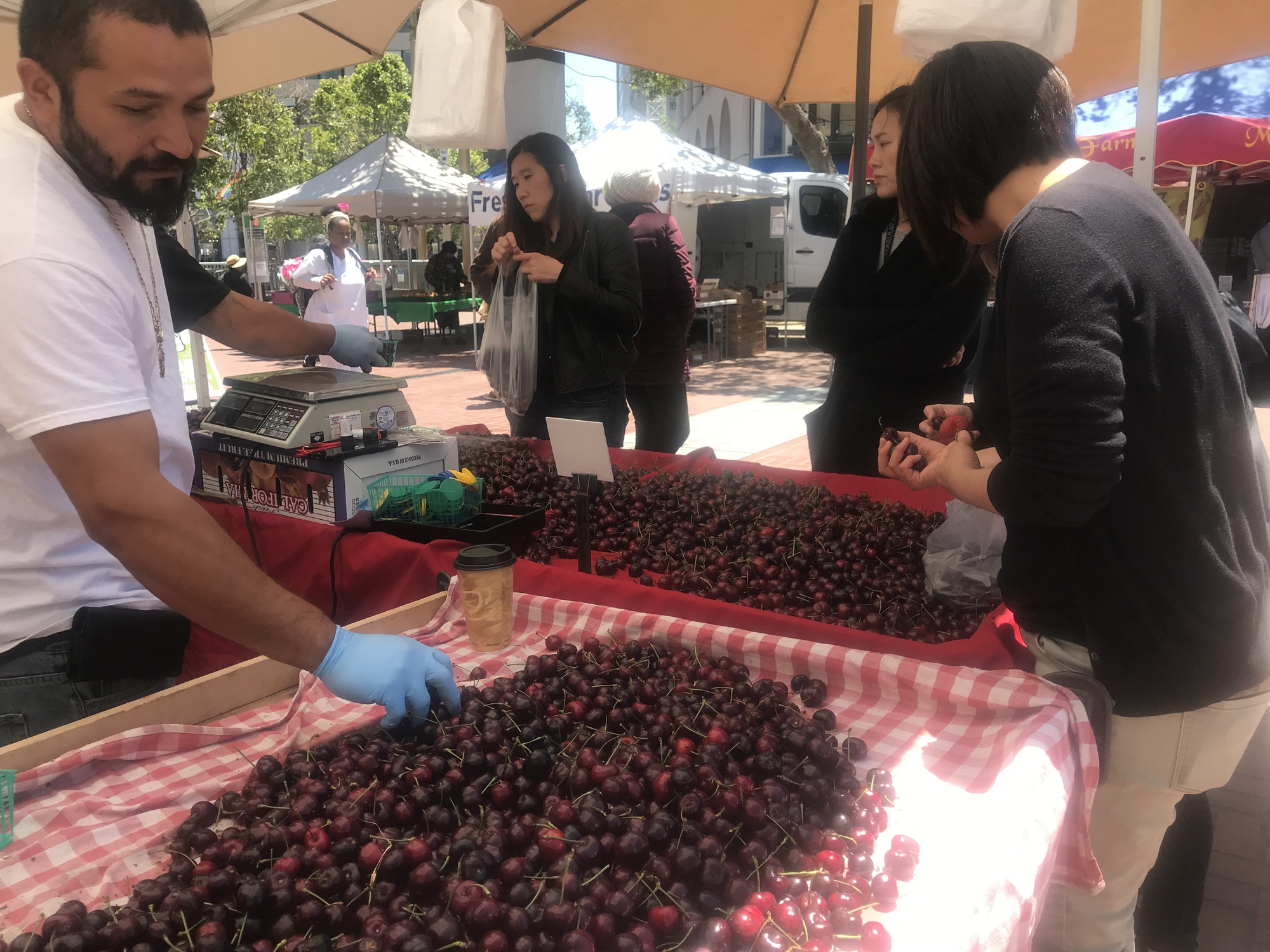 Cherries for sale at the market on Friday, June 7. | PHOTO: COURTESY OF THE CIVIC CENTER COMMUNITY BENEFIT DISTRICT