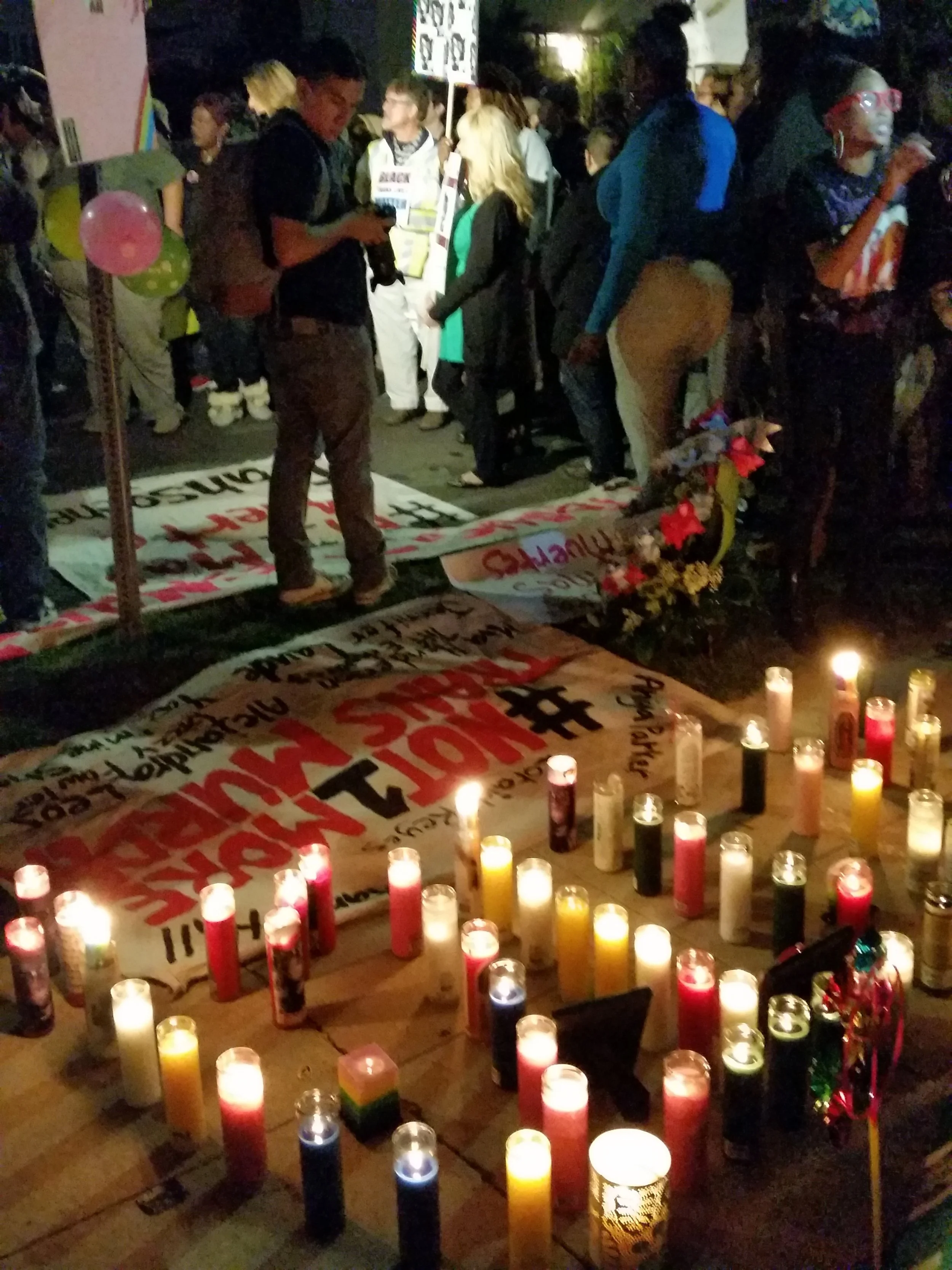 Los Angeles Rally & Vigil for Deshawnda Sanchez on Dec 05 2014, #TransBlackLivesMatter, led by Family & TransLatina Coalition
