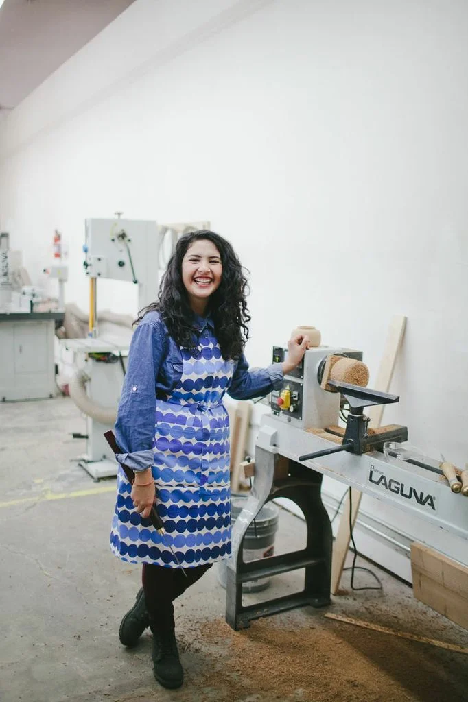 Me with my lathe at the woodshop! 