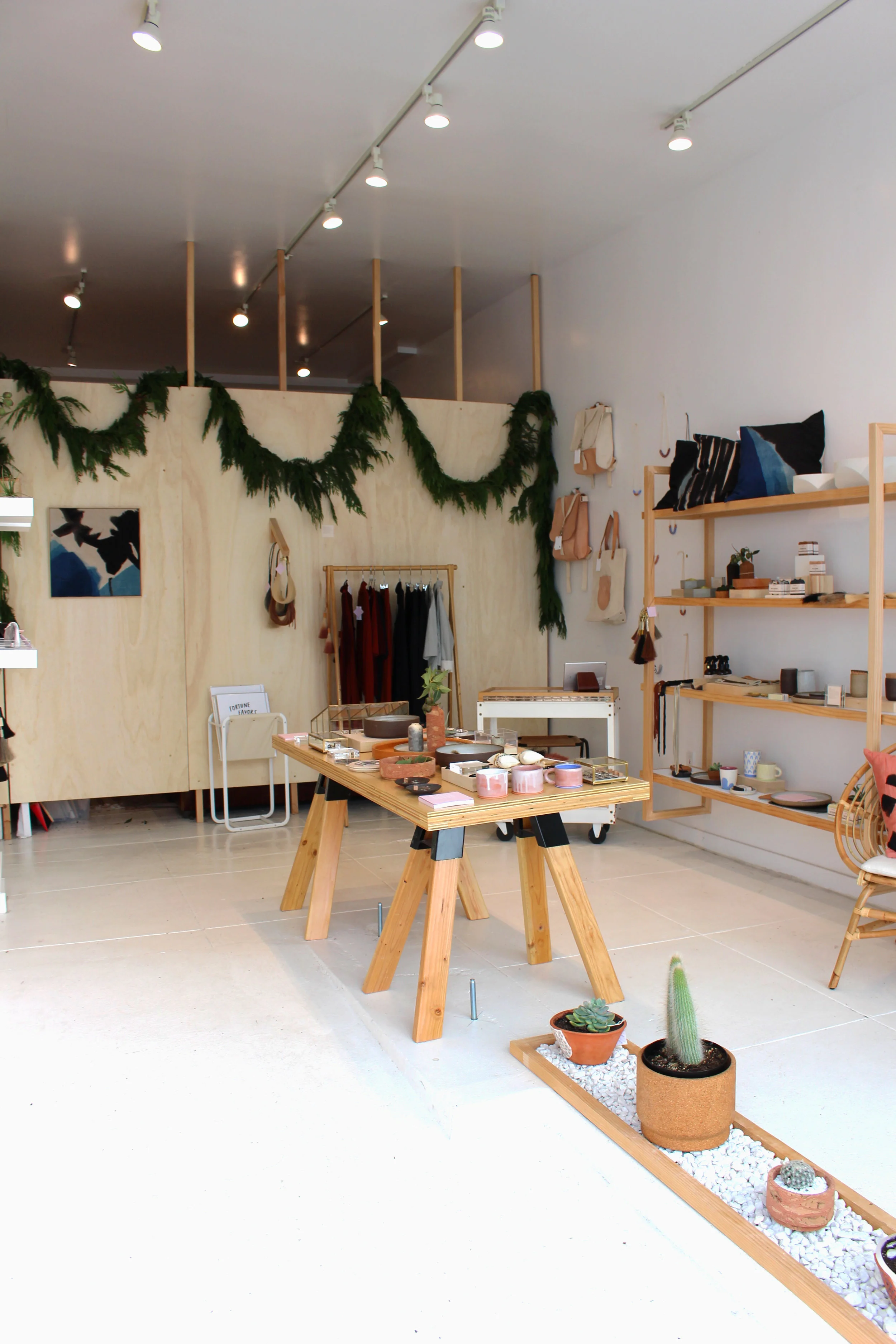 Entrance to the shop. You can see the tables and shelves full of goodies. 