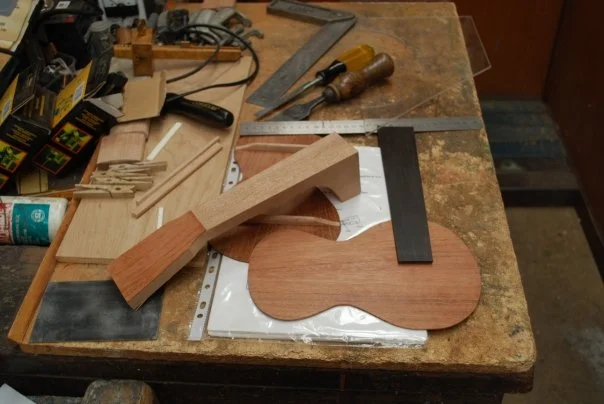 The bits ready to be stuck together. 