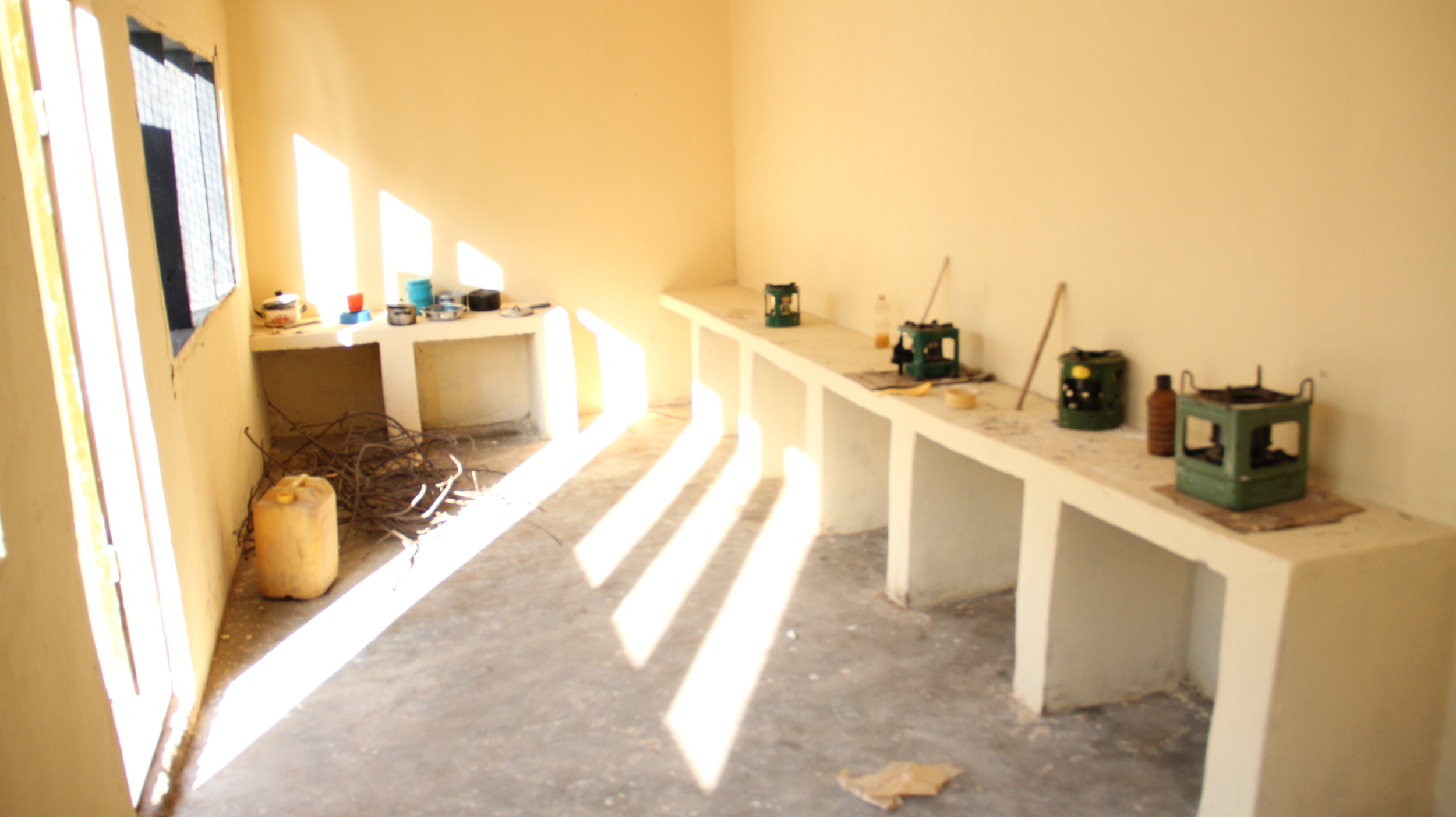  Interior of the new kitchen in the single men's quarters. 