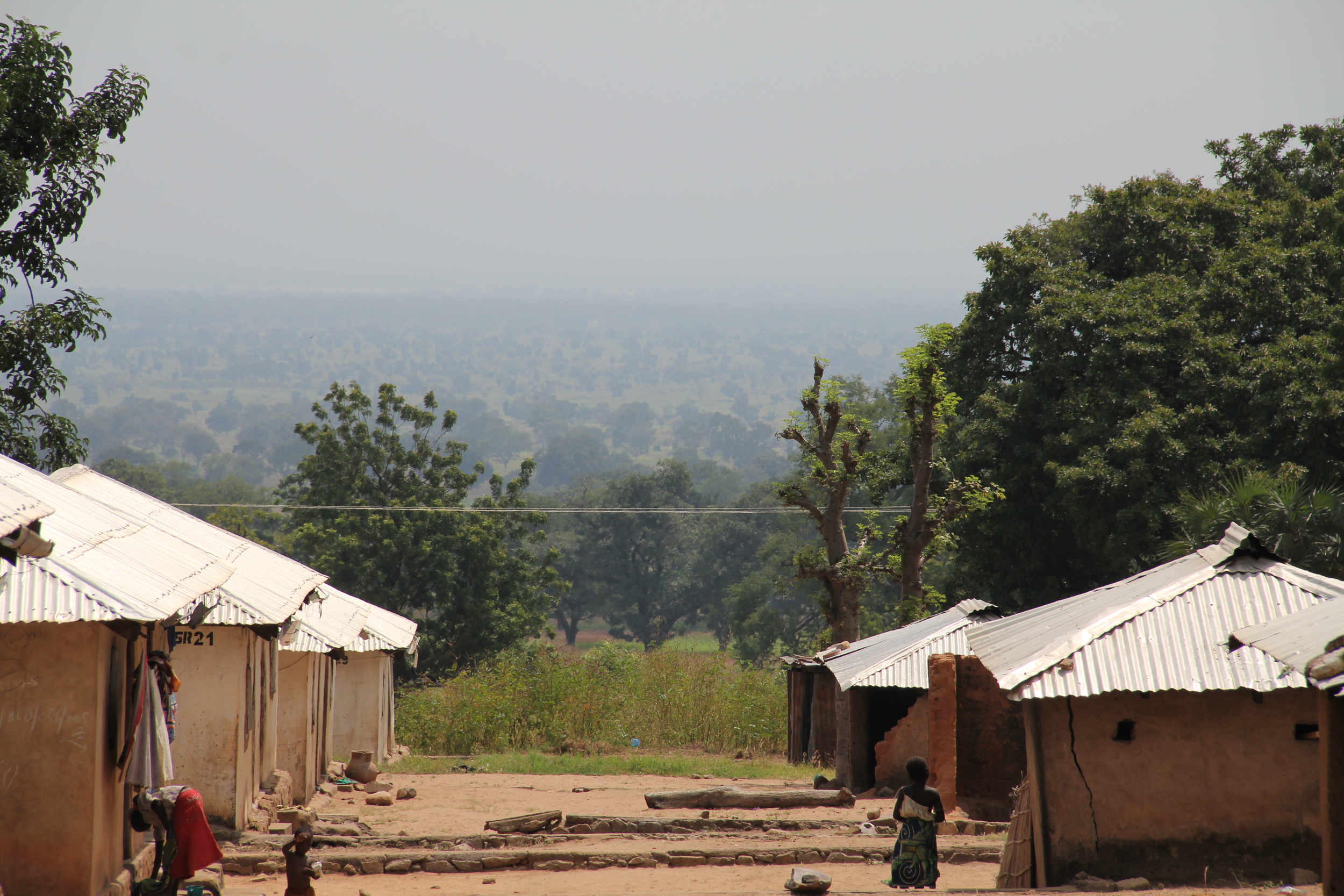  Looking past some student housing, out into the mid-day haze on the plains. 