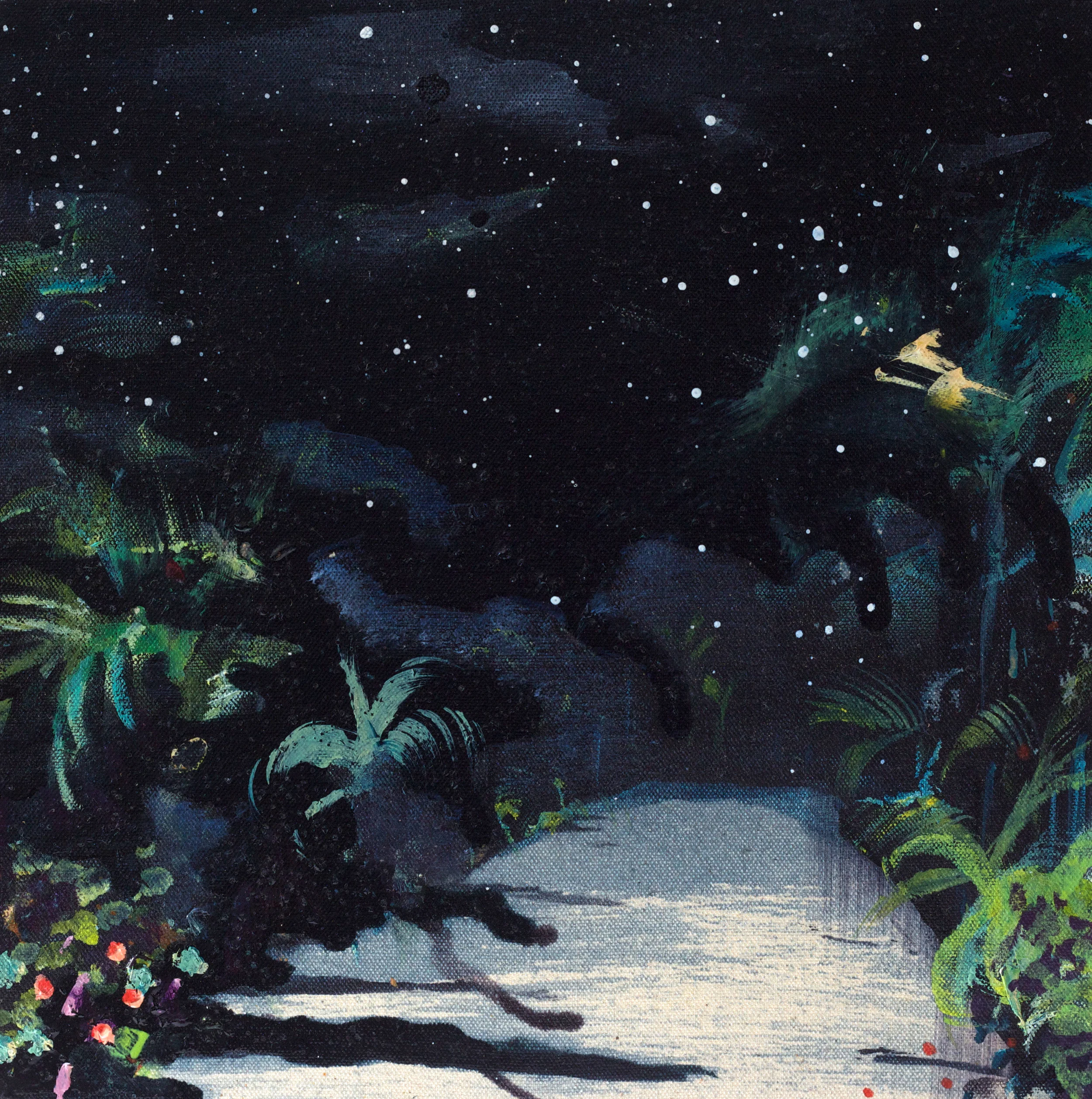 Kathryn Cowen, Time Slip, 2014, ink, acrylic and resin on canvas, 29 x 29cm