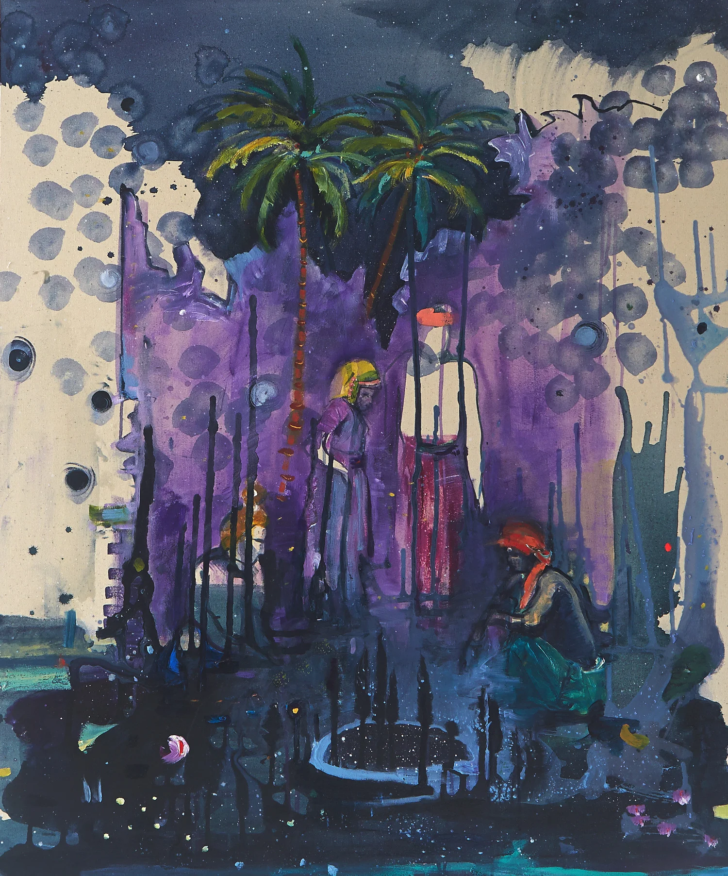 Portal, 2014, acrylic, ink and polyurethane resin on canvas, 120 x 100cm