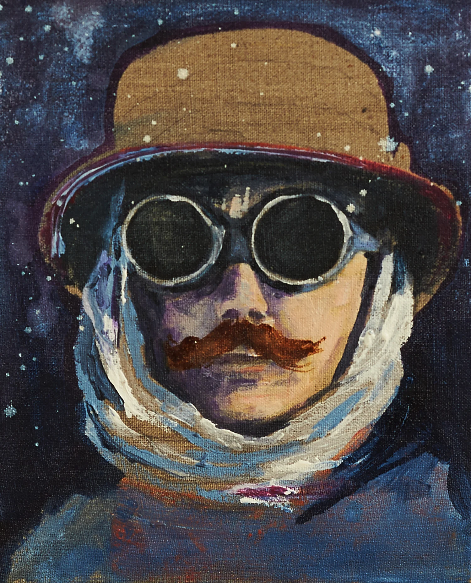 Bob Diddy, 2014, acrylic and ink on linen, 25.4 x 20.3 cm
