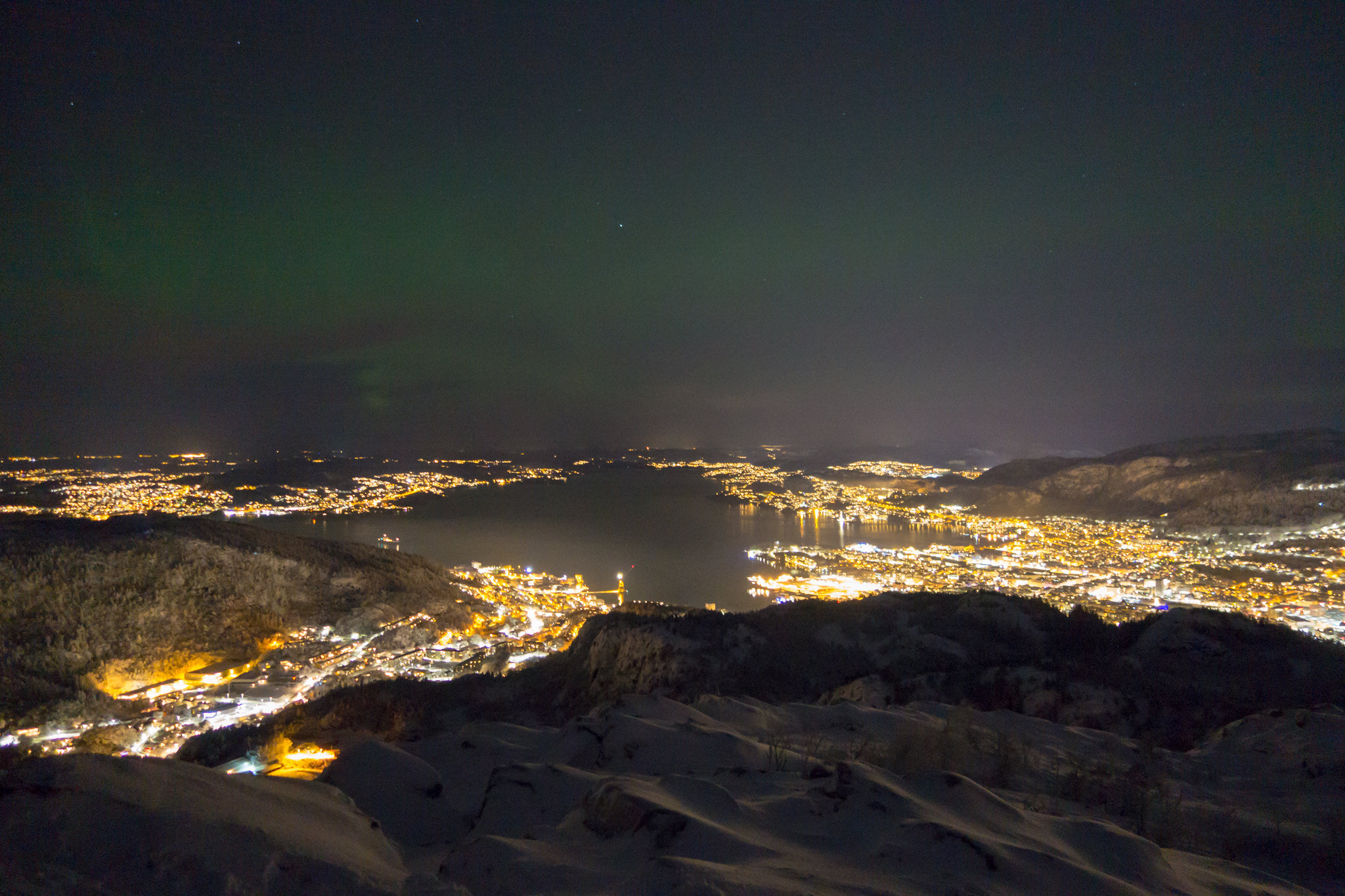 Nordlys over Bergen