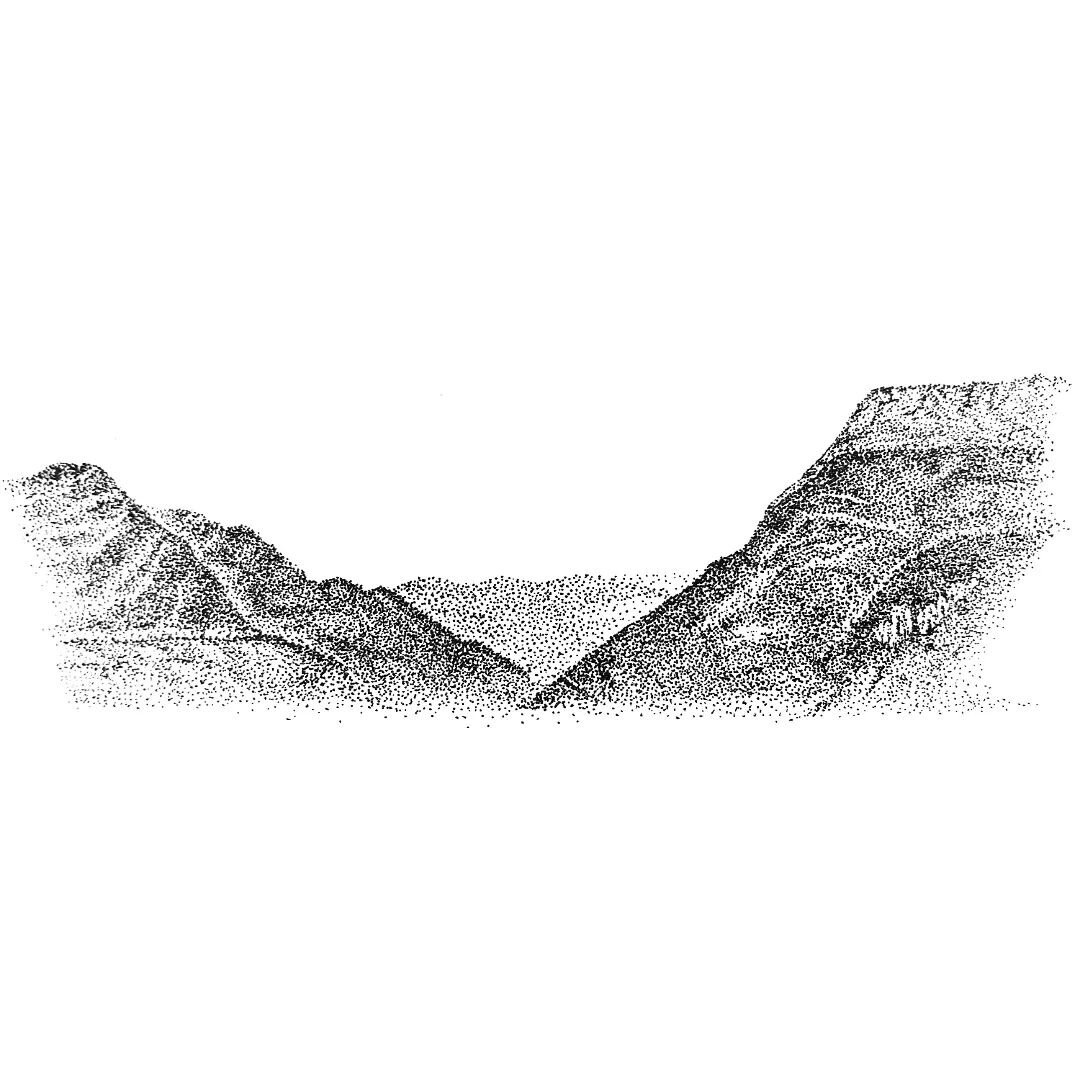 Fjellskisse nummer 50 er av #Isdalen og omegn i #Bergen, fanga mellom #Ulriken og #Fl&oslash;yfjellet. Teikna, eller rettare sagt, prikka p&aring; papir.

..

#sketching #skisse #sketch #fl&oslash;yen #fjell #fjellandskap #landskap #nature #dots #dot