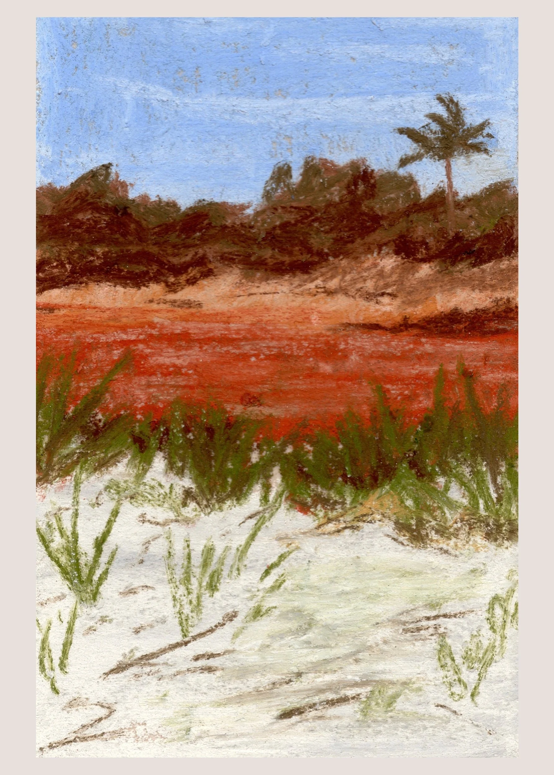 (j) Gould's Inlet, St Simons Island, GA - Soft Patel Landscape Fine Art Giclee Print