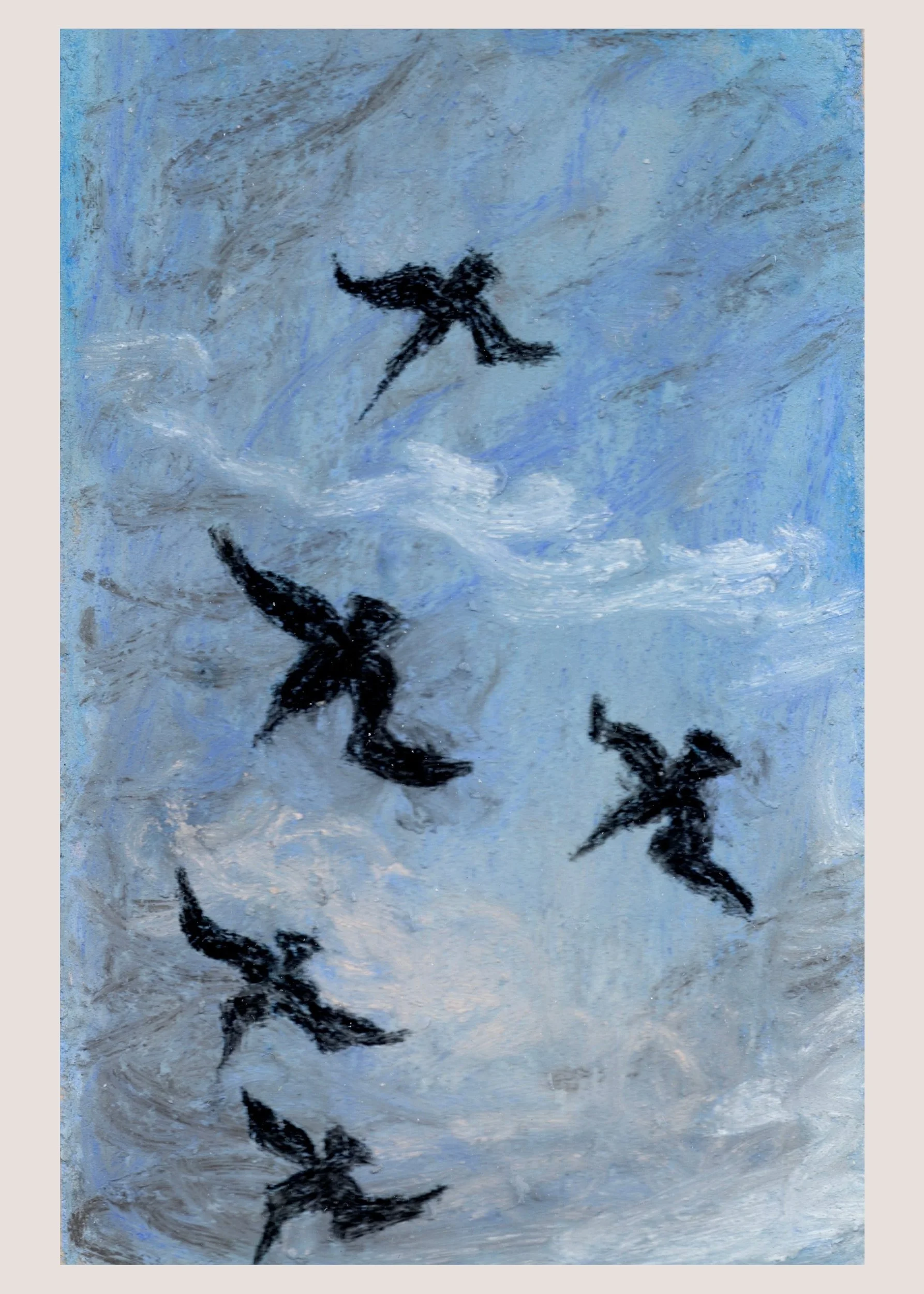 (p) Pelicans, Gould's Inlet, St Simons Island, GA - Soft Patel Landscape Fine Art Giclee Print