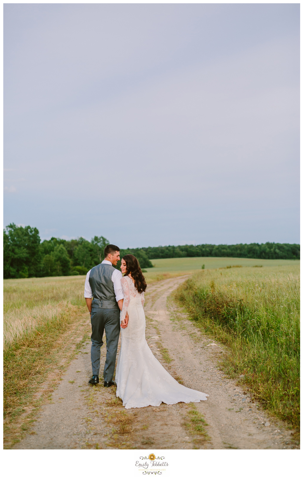 Emily Tebbetts Photography - Jackie and Ben Worthington Inn Four Corners Worthington MA Western Massachusetts Wedding Barn wedding rustic glamorous wedding bride soft waves lace wallpaper field bookcase-10.jpg