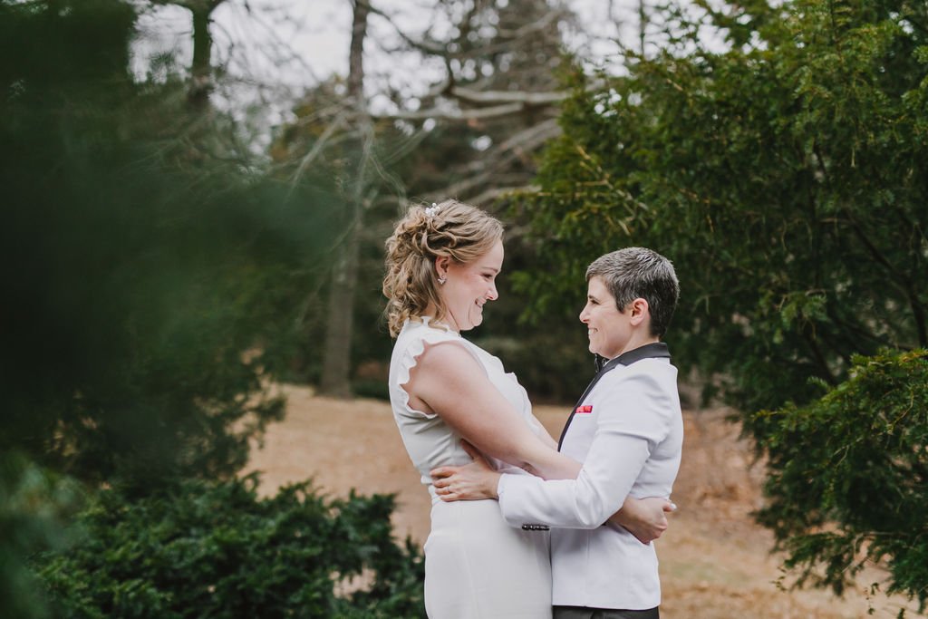 Tobey+Lindsey'sWedding-EmilyTebbettsPhotography-112 Intimate Queer Lesbian LGBTQ Winter Boston Arboretum Jamaica Plain Roslindale Wedding at the Milky Way Lounge and Restaurant in Massachusetts new england by queer elopement photographer .jpg