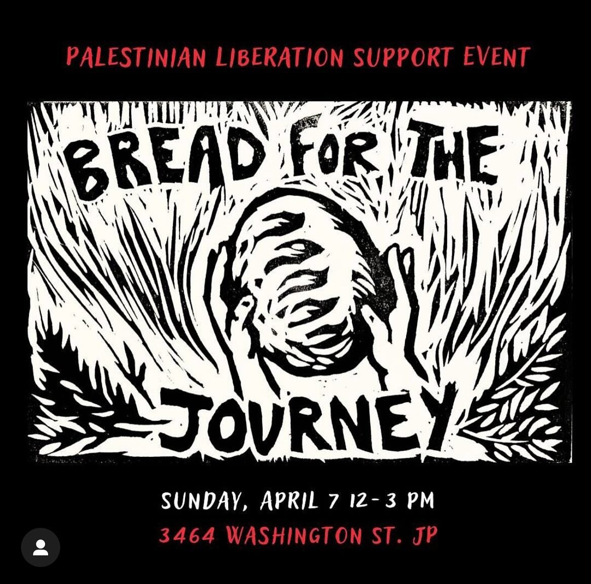 See you Sunday at @themeetingpointjp for another round of what we&rsquo;ve begun to call Bread for the Journey: a Palestinian liberation support event.

A community event for alchemizing grief through togetherness&hellip; and sustaining our journey t