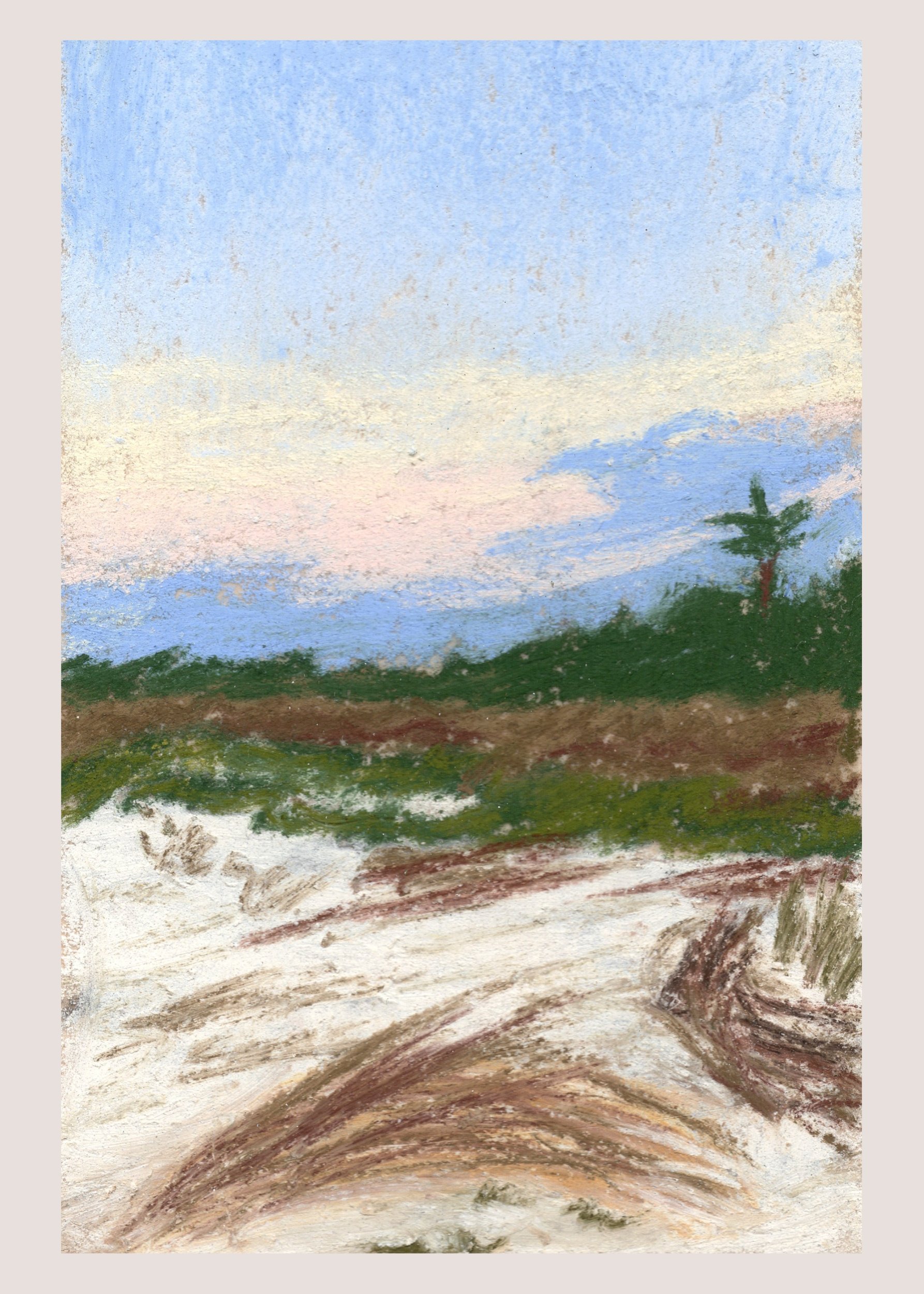 (t) Gould's Inlet, St Simons Island, GA - Soft Patel Landscape Fine Art Giclee Print