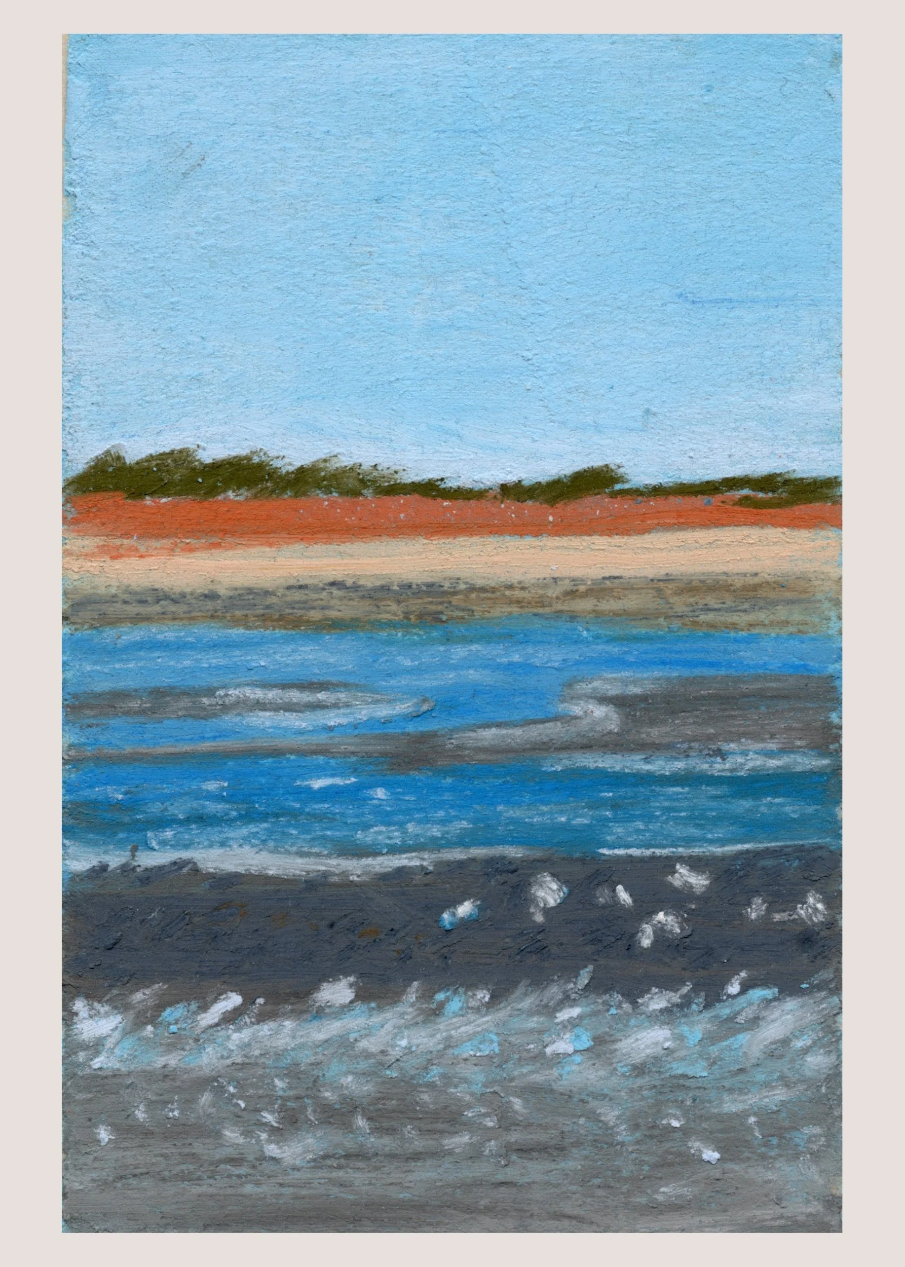 (v) Gould's Inlet, St Simons Island, GA - Soft Patel Landscape Fine Art Giclee Print