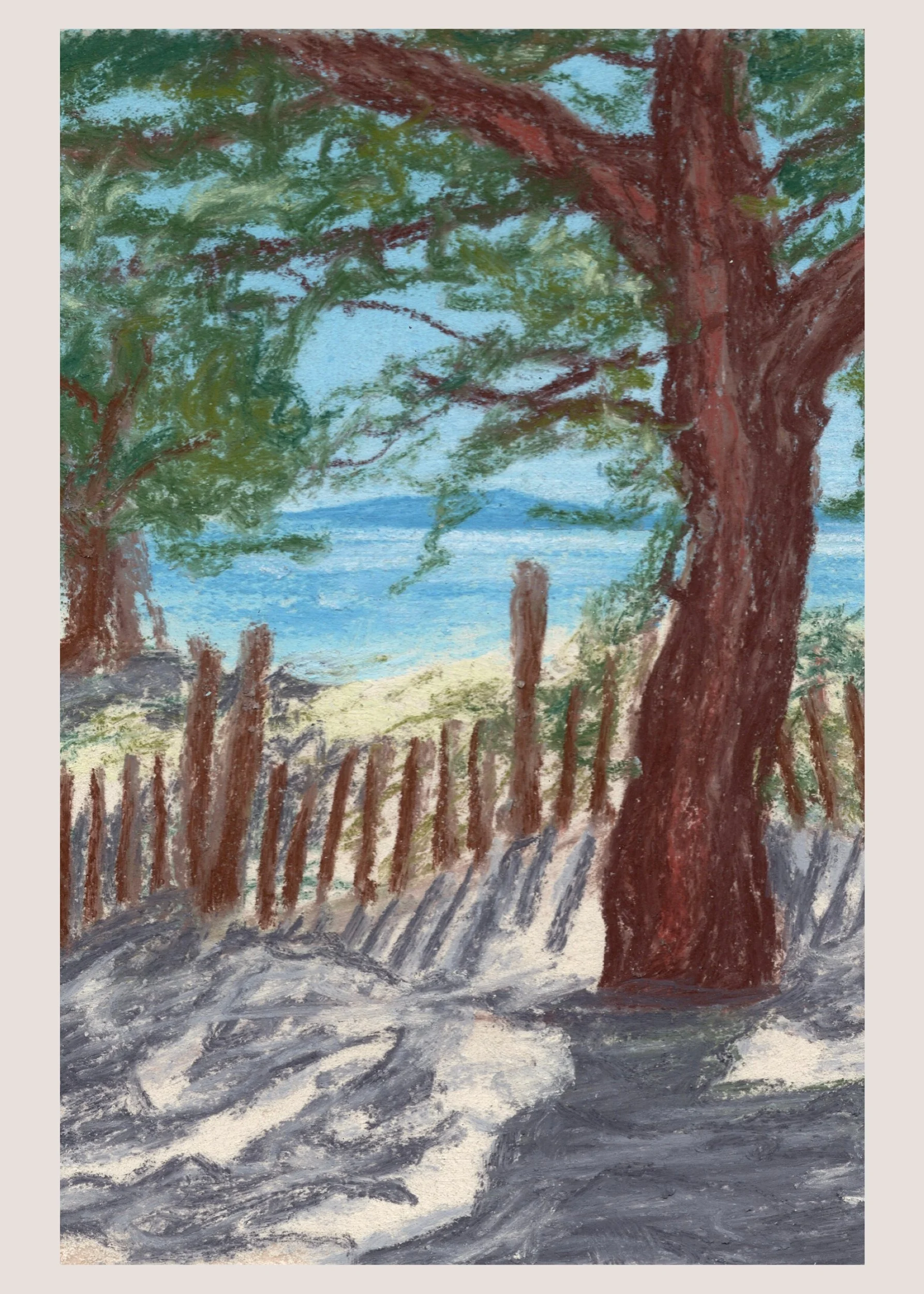 St Andrews Beach, Jekyll Island, GA - Soft Patel Landscape Fine Art Giclee Print