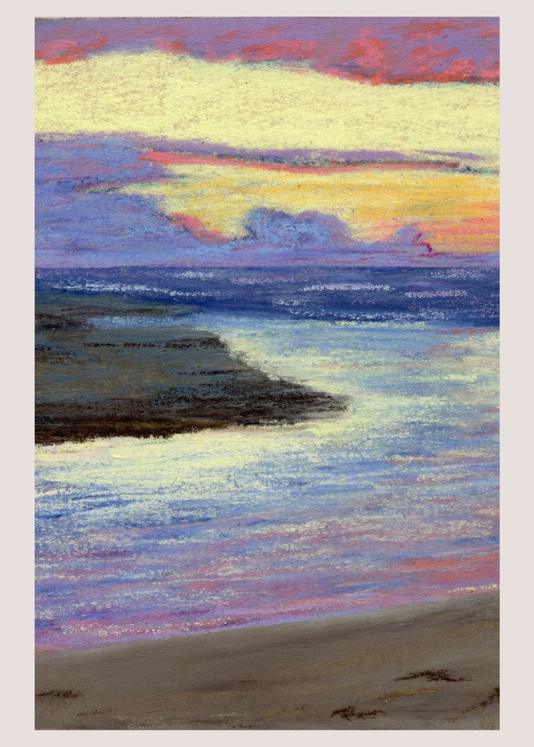 (f) Gould's Inlet, St Simons Island, GA - Soft Patel Landscape Fine Art Giclee Print