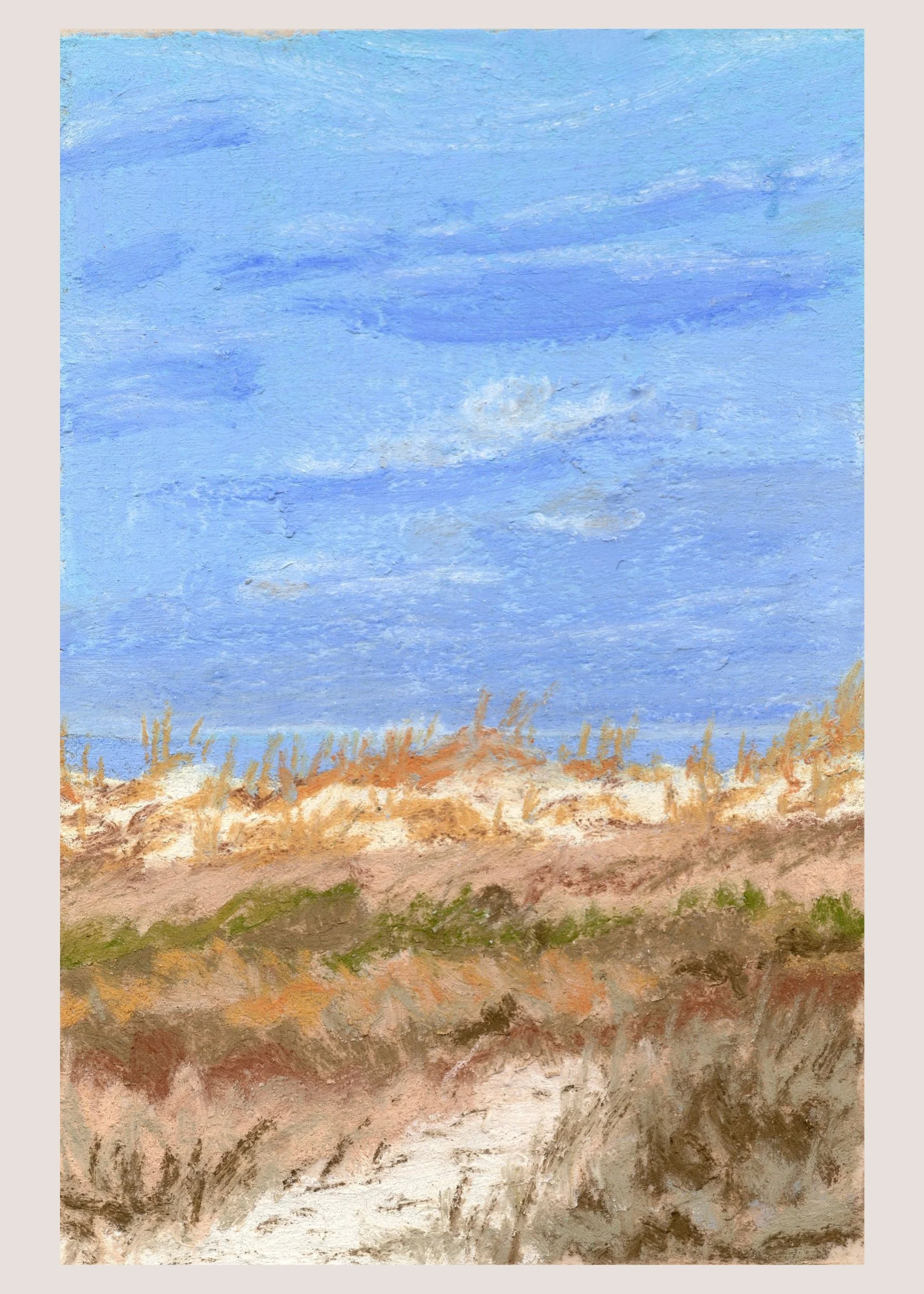 12th street, East Beach, St Simons Island, GA - Soft Patel Landscape Fine Art Giclee Print