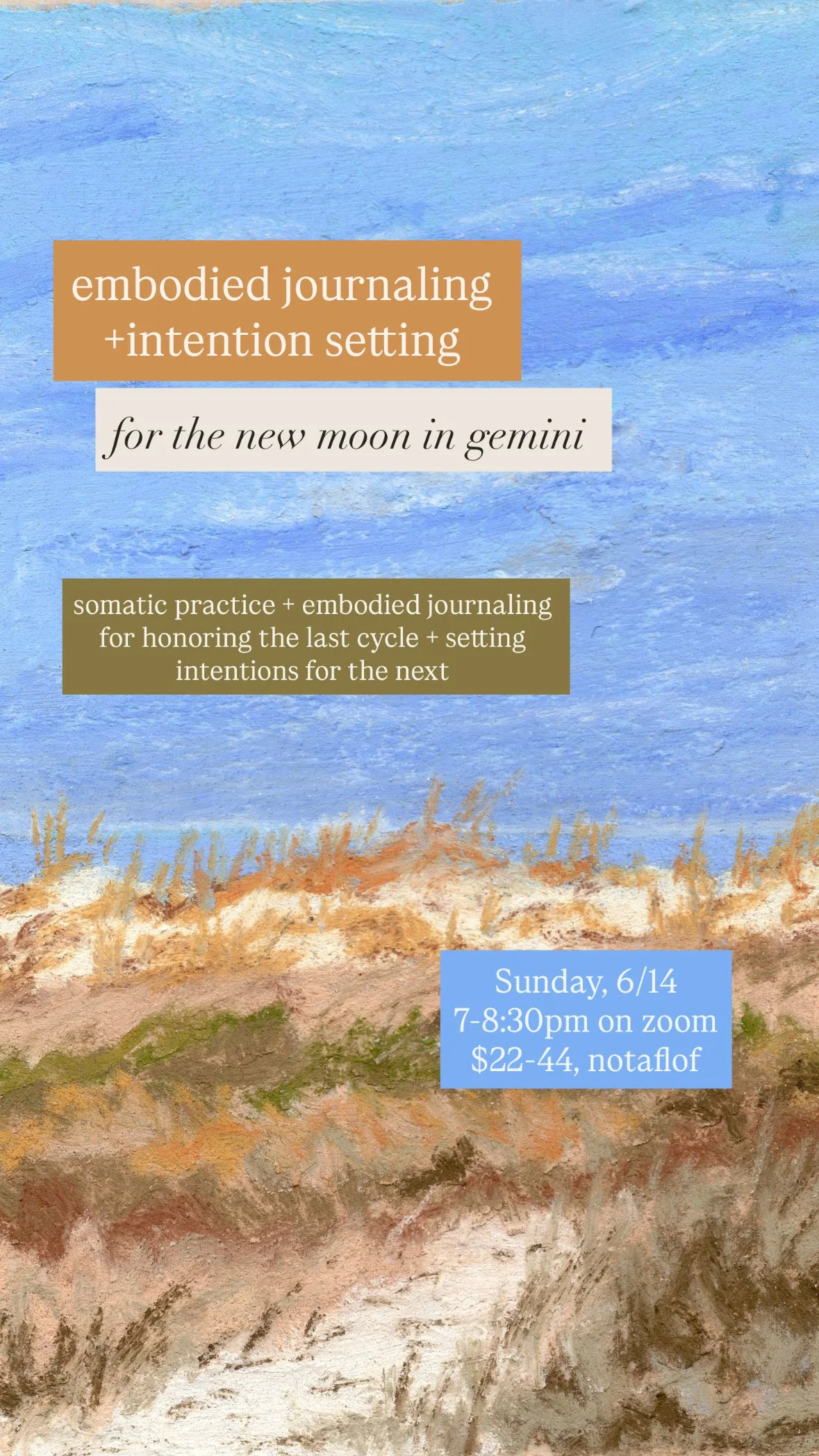6/14 New Moon in Gemini Embodied Journaling + Intention Setting