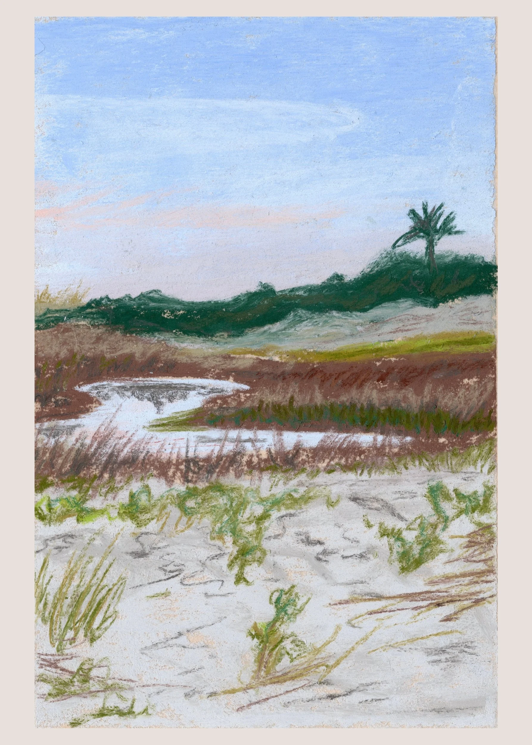 (a) Gould's Inlet, St Simons Island, GA - Soft Patel Landscape Fine Art Giclee Print