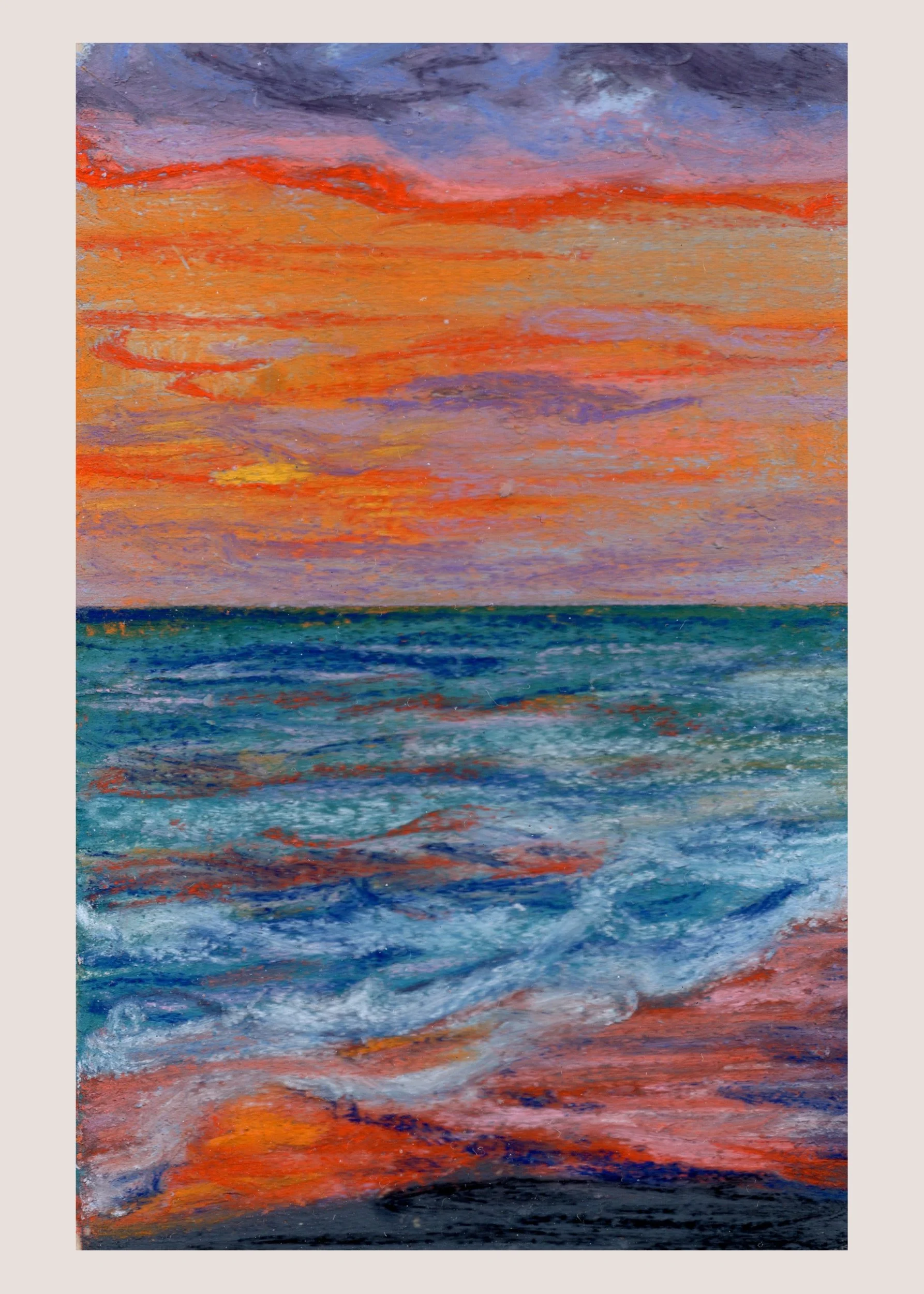 (q) Gould's Inlet, St Simons Island, GA - Soft Patel Landscape Fine Art Giclee Print