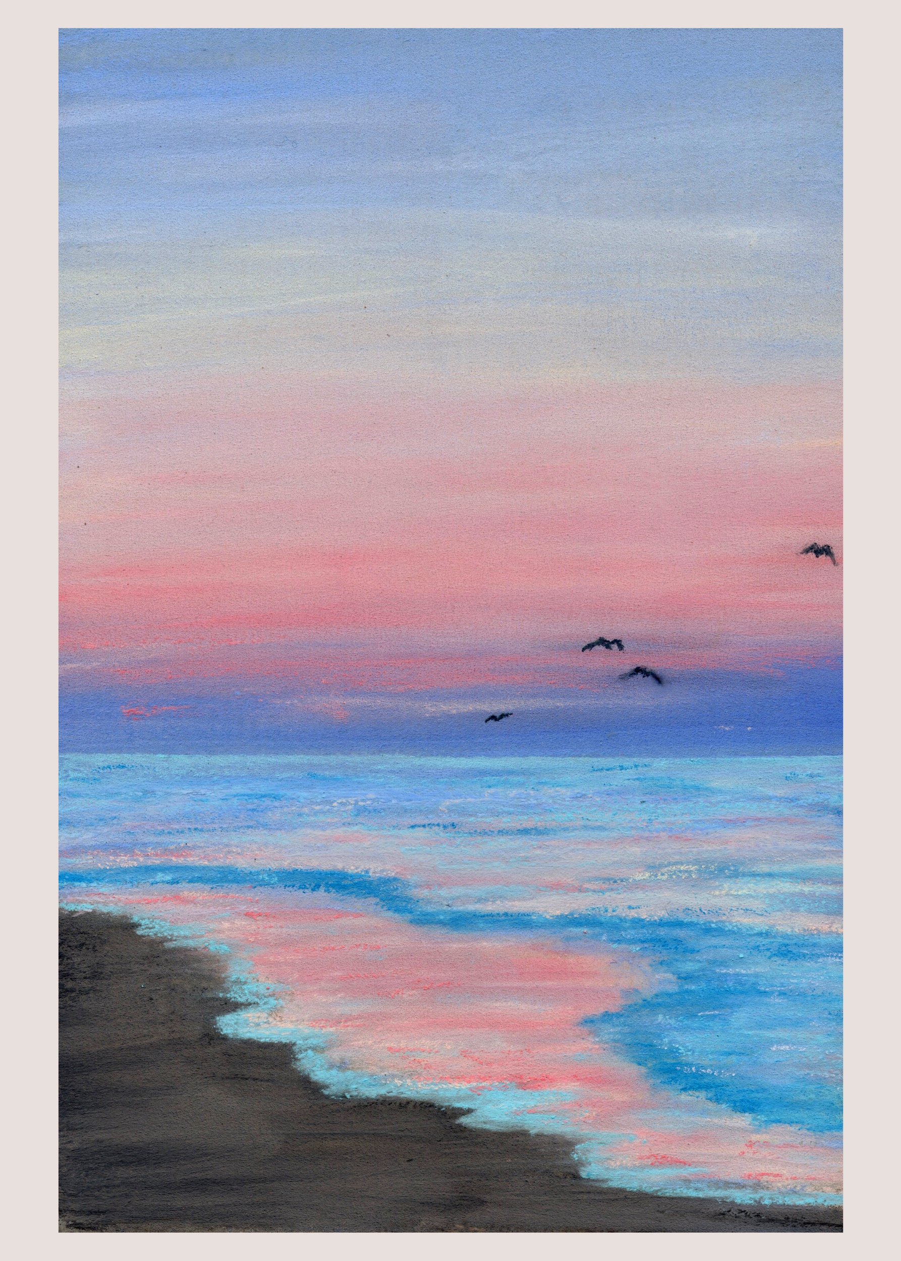 (w) Gould's Inlet, St Simons Island, GA - Soft Patel Landscape Fine Art Giclee Print