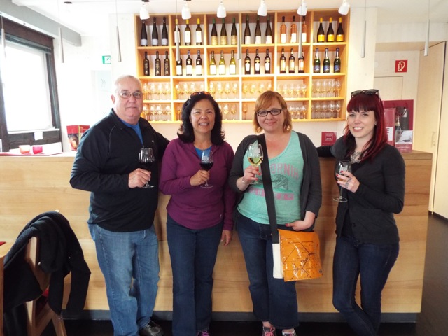 Sampling some ultra-local wne at the Stuttgart wine museum!