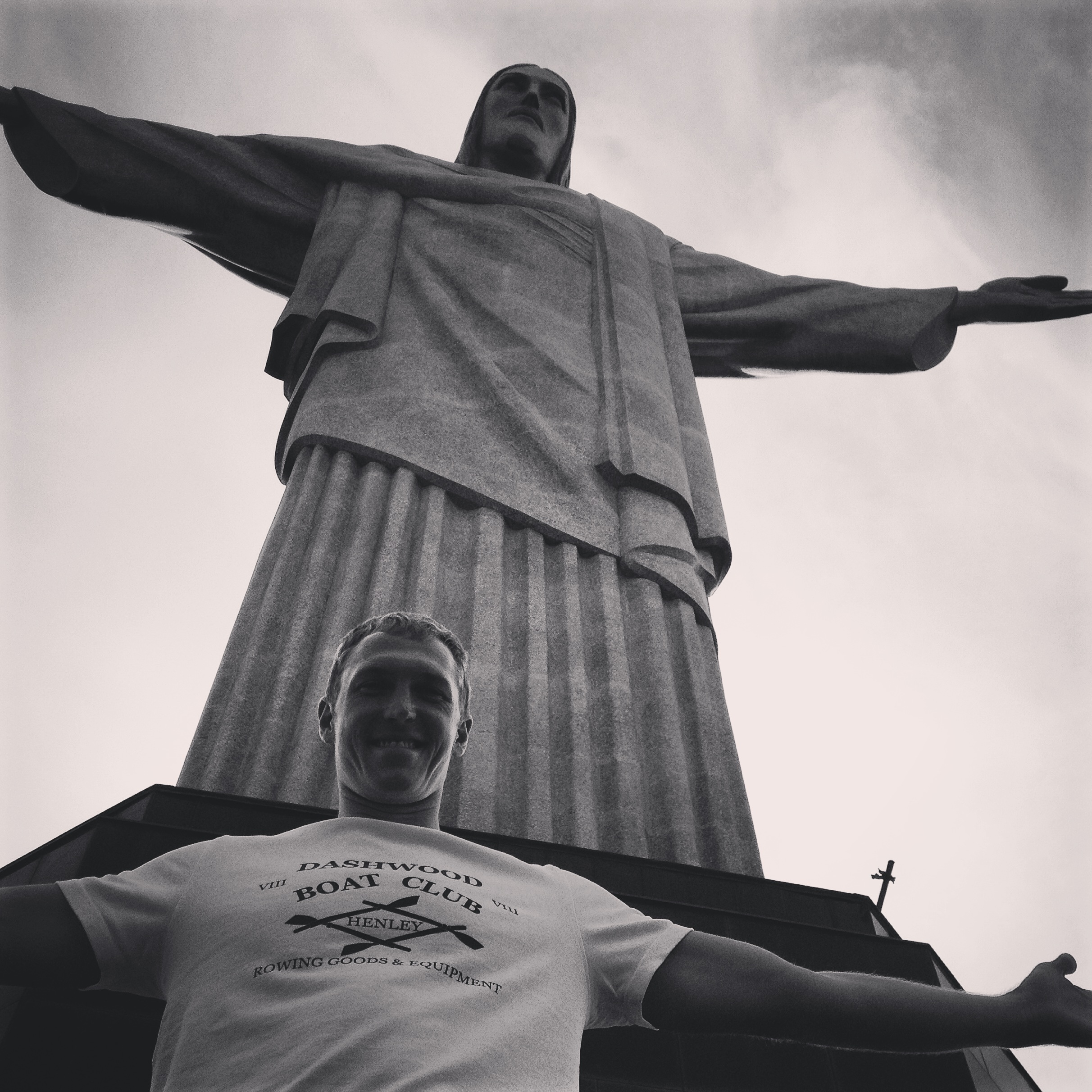Standing at the iconic statue of christ.